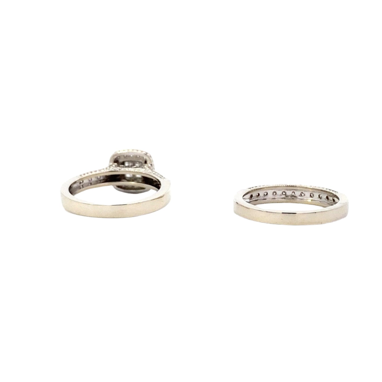 10K White Gold Diamond Engagement & Wedding Ring Set - 0.5ct - ipawnishop.com