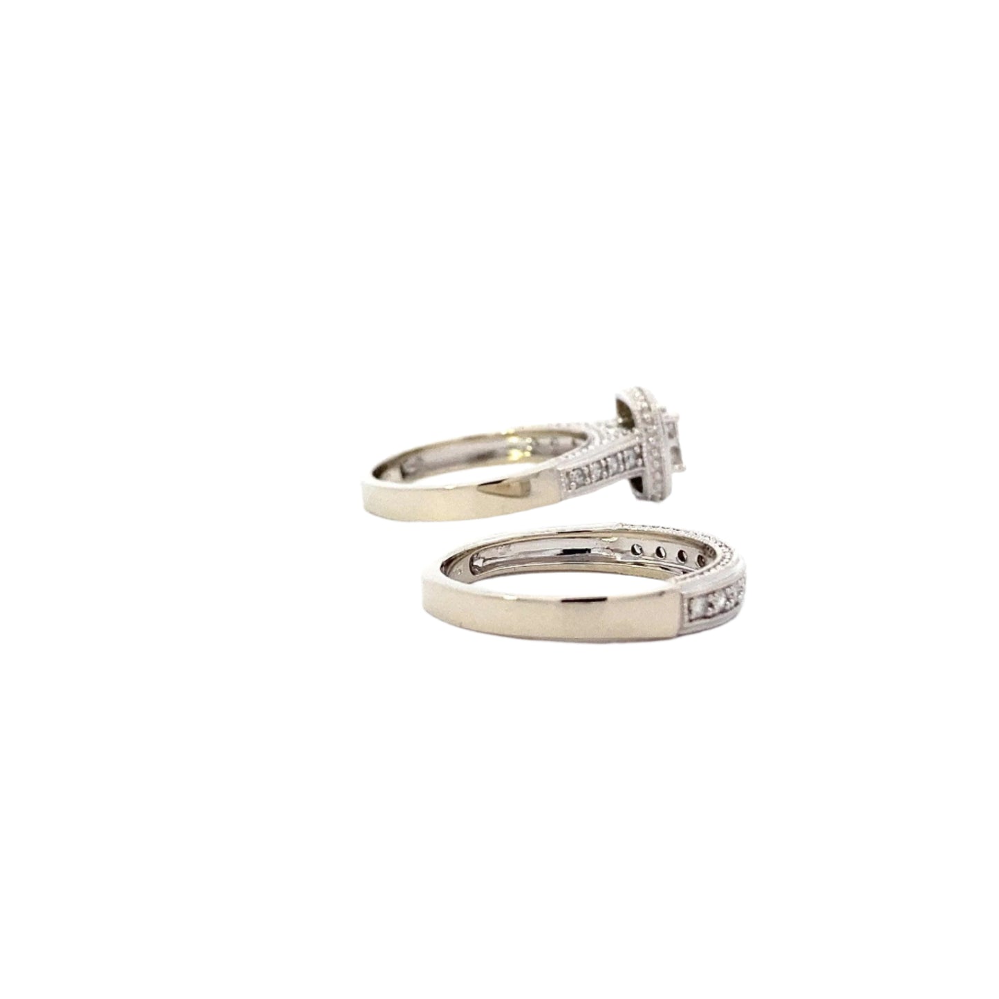 10K White Gold Diamond Engagement & Wedding Ring Set - 0.5ct - ipawnishop.com