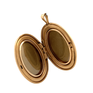 10K Yellow Gold Cameo Locket Pendant - Carrying Mother Holding Child - ipawnishop.com