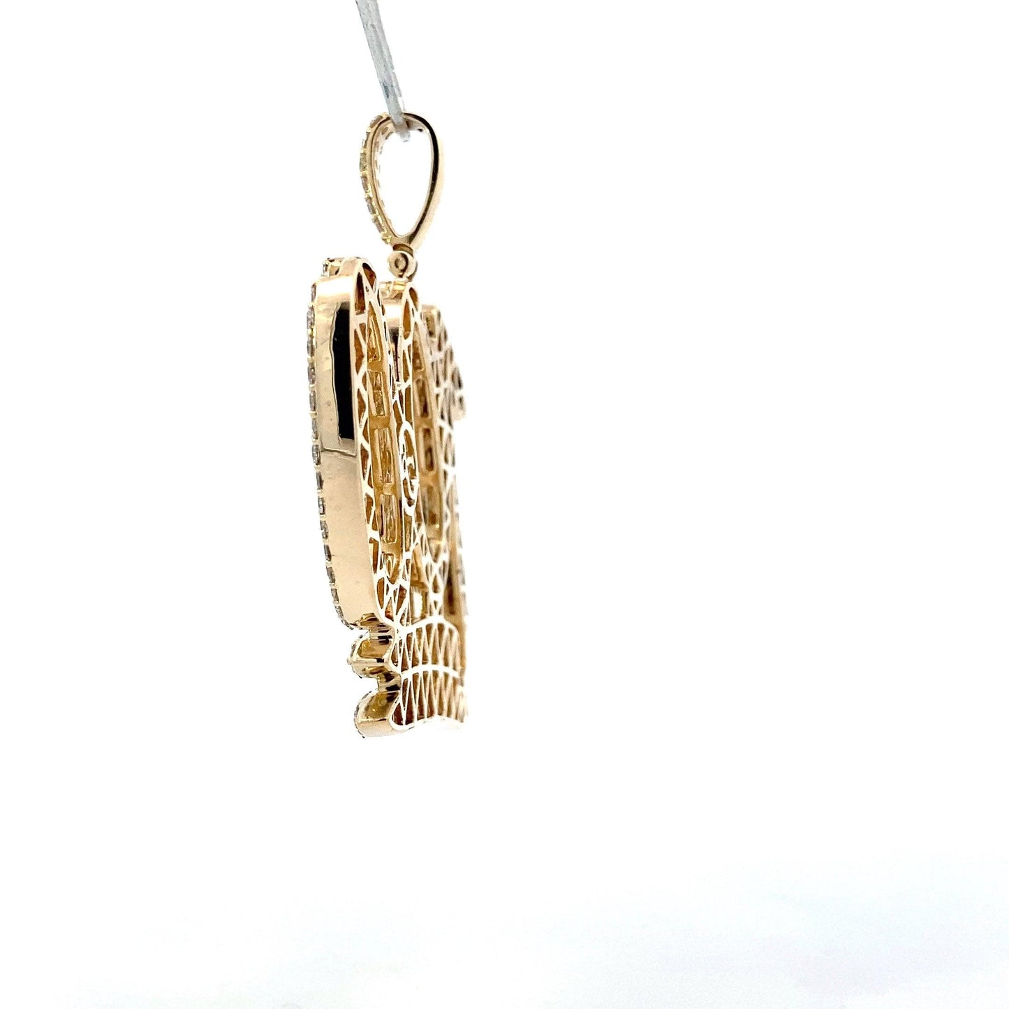 10K Yellow Gold Diamond "100" Pendant - 5.03ct - ipawnishop.com