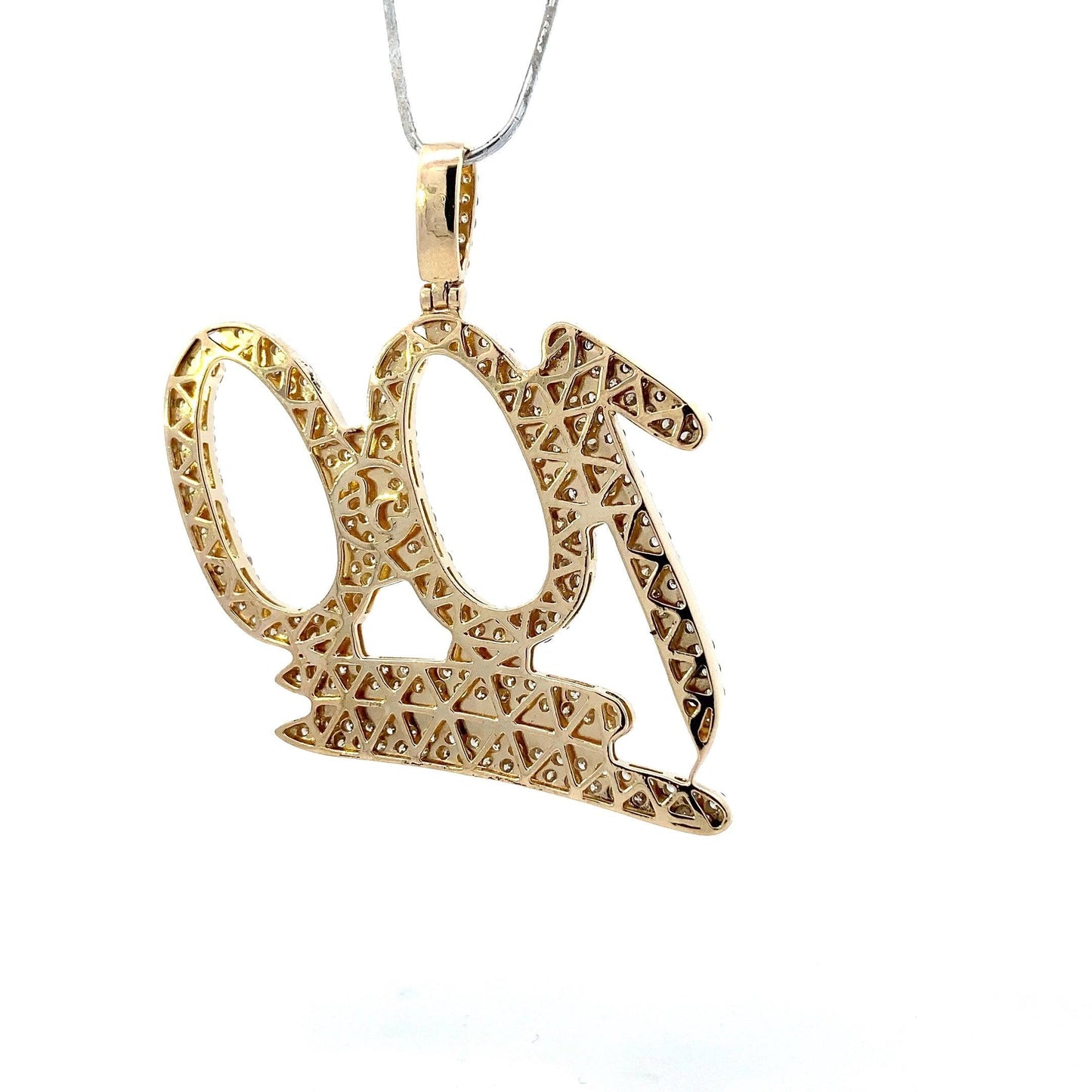 10K Yellow Gold Diamond "100" Pendant - 5.03ct - ipawnishop.com