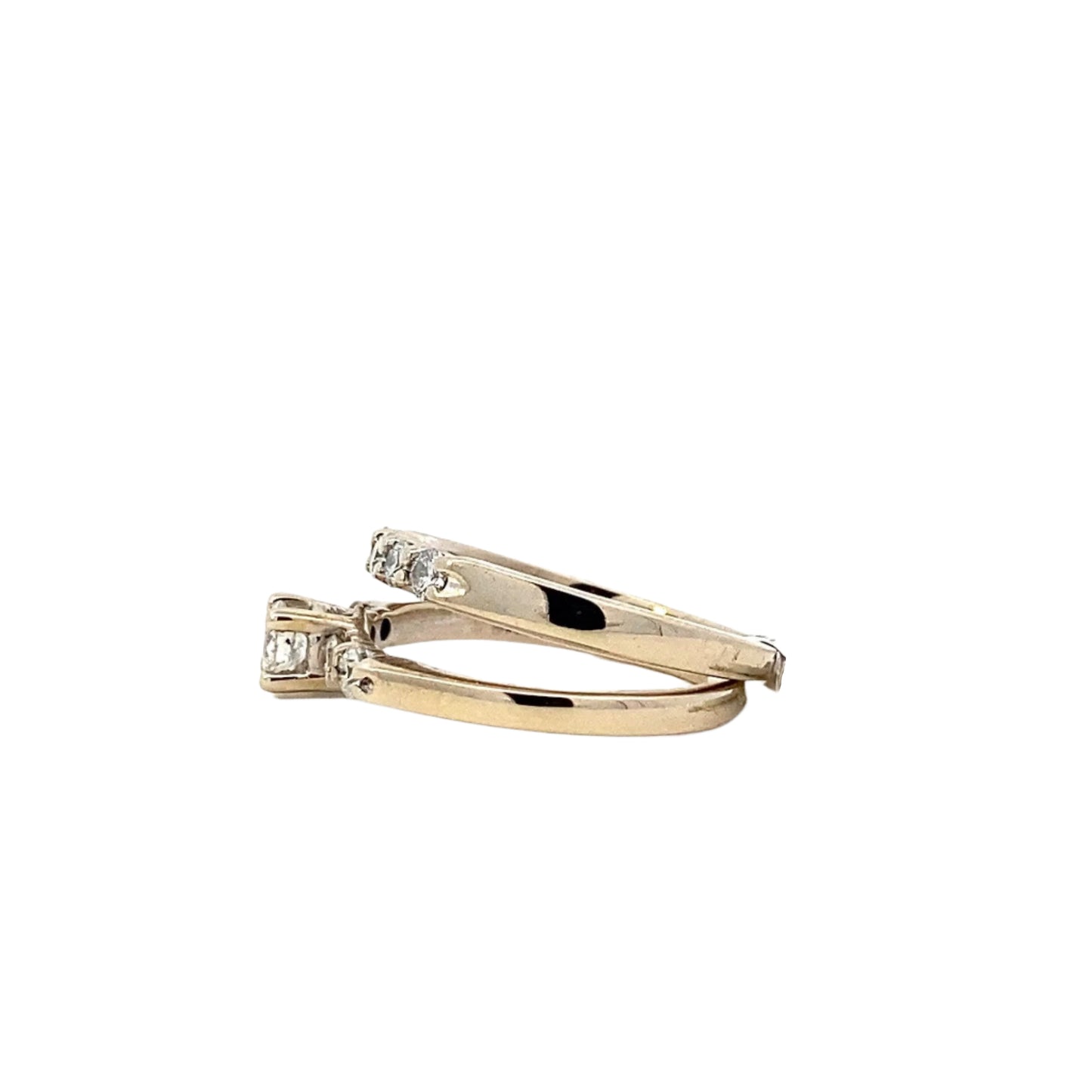 14K White Gold Diamond Engagement & Wedding Ring Set - 0.53ct - ipawnishop.com