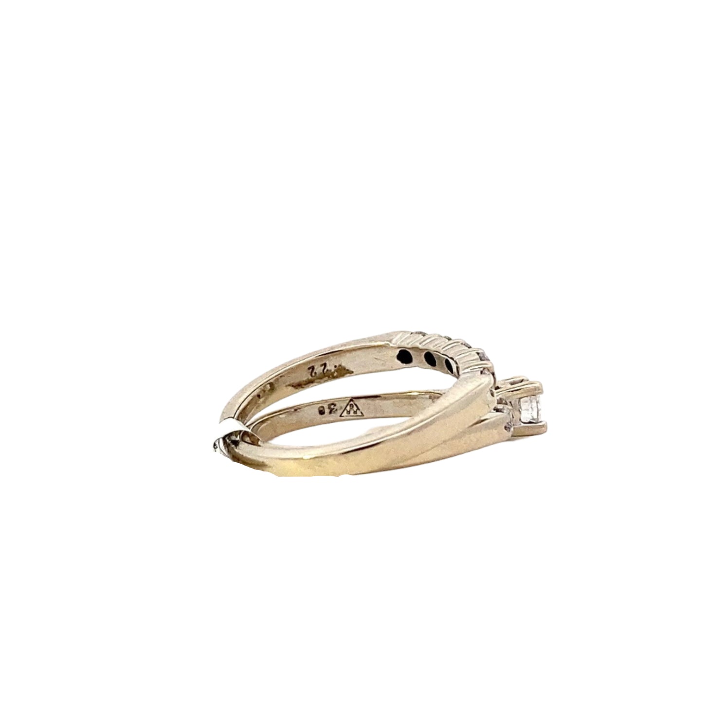 14K White Gold Diamond Engagement & Wedding Ring Set - 0.53ct - ipawnishop.com