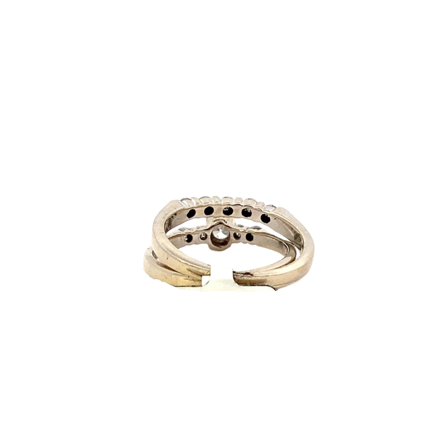 14K White Gold Diamond Engagement & Wedding Ring Set - 0.53ct - ipawnishop.com