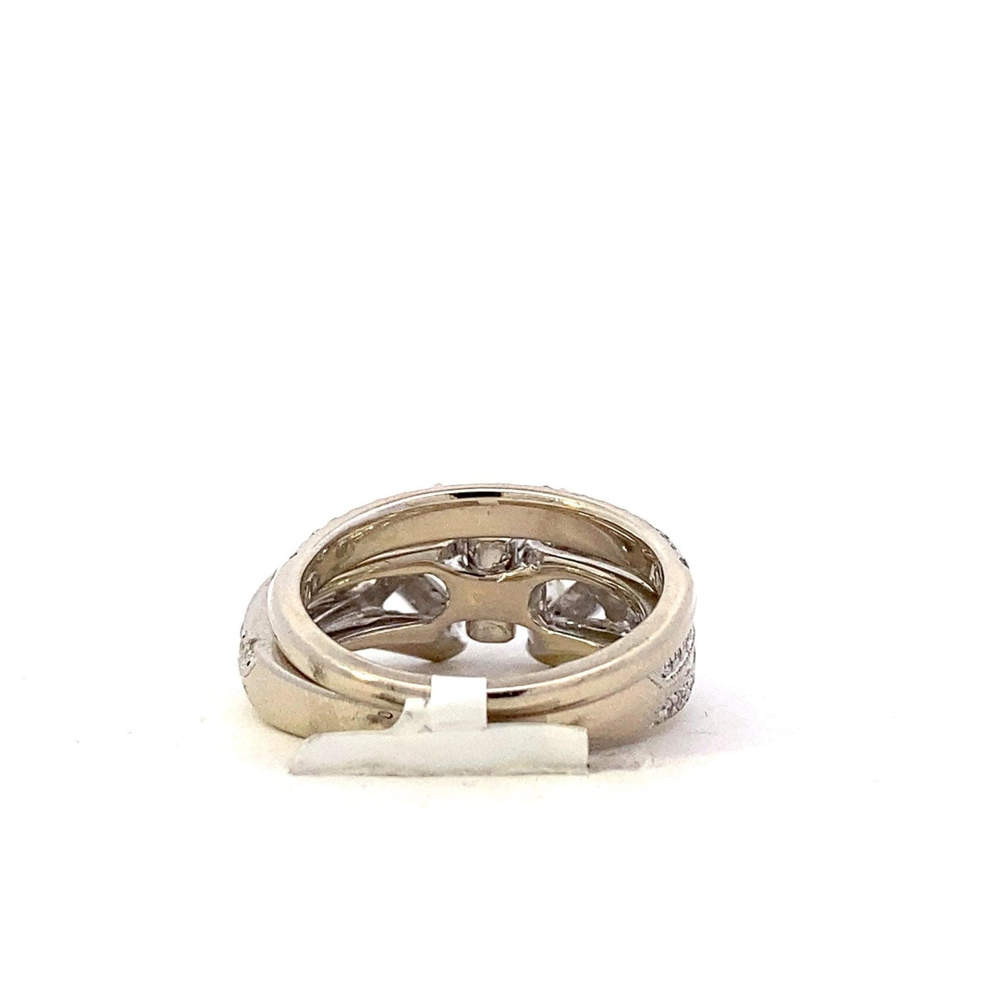 14K White Gold Diamond Engagement & Wedding Ring Set - 1.32ct - ipawnishop.com