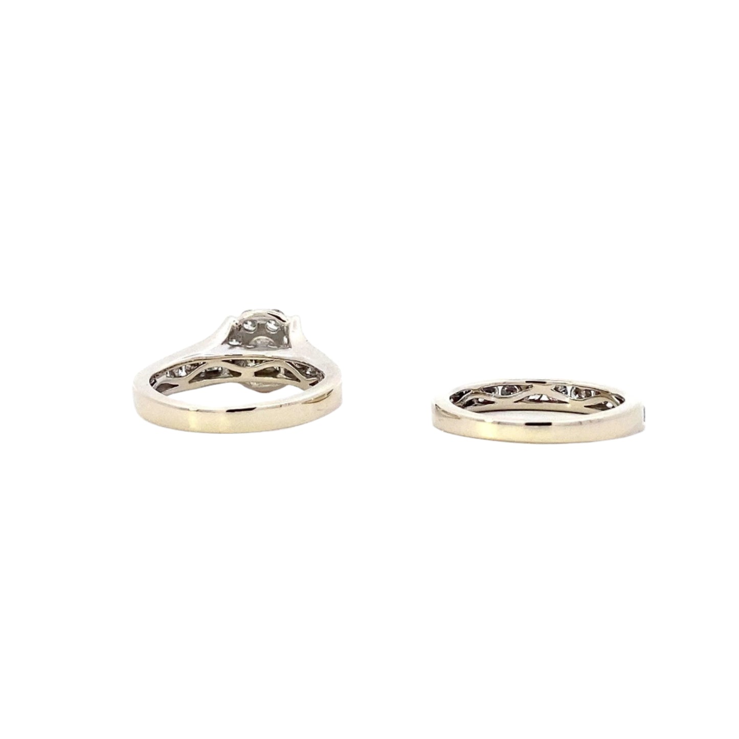 14K White Gold Diamond Engagement & Wedding Ring Set - 1.60ct - ipawnishop.com