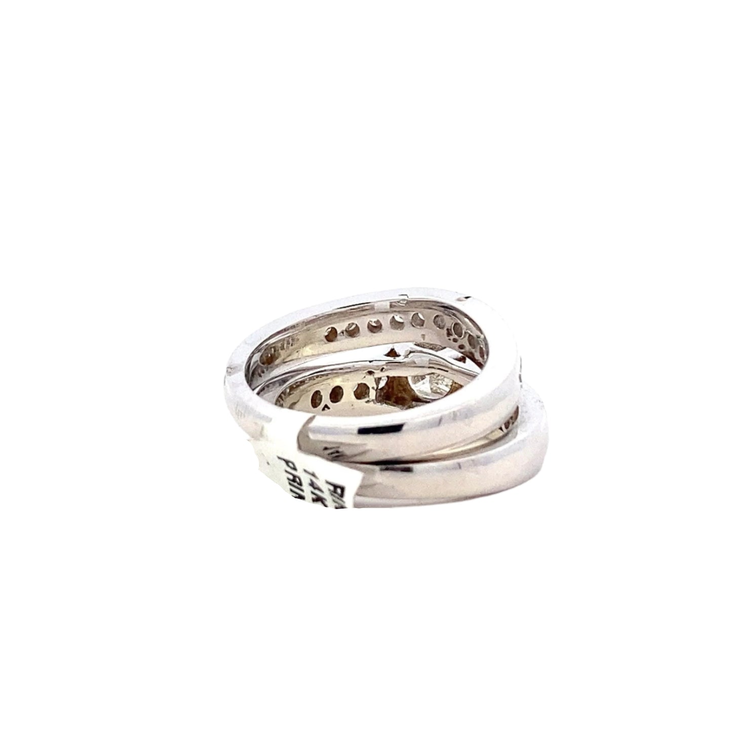 14K White Gold Diamond Engagement & Wedding Ring Set - 1.84ct - ipawnishop.com