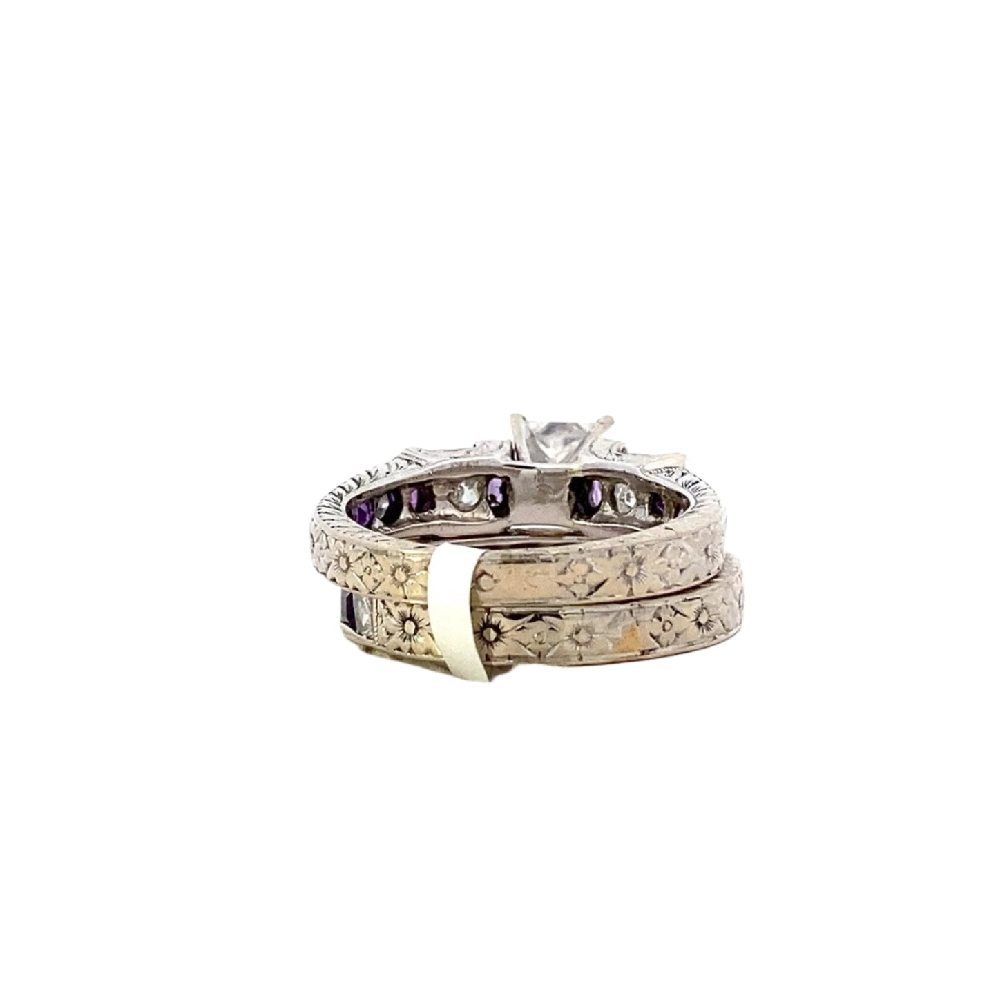 14K White Gold Diamond Engagement & Wedding Ring Set - 2.49ct - ipawnishop.com