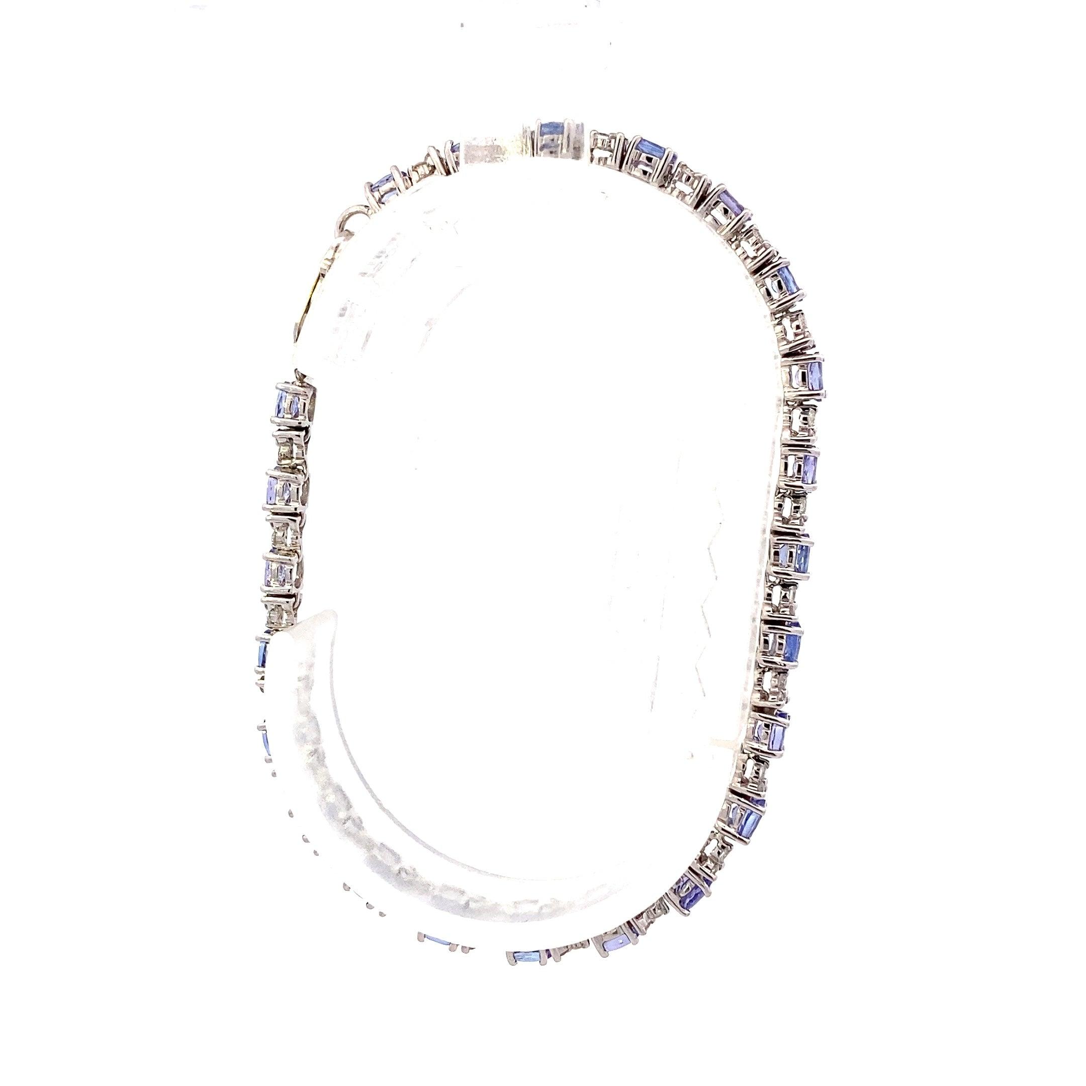 14K White Gold Tanzanite & Diamond Bracelet - 1.06 CTTW - ipawnishop.com