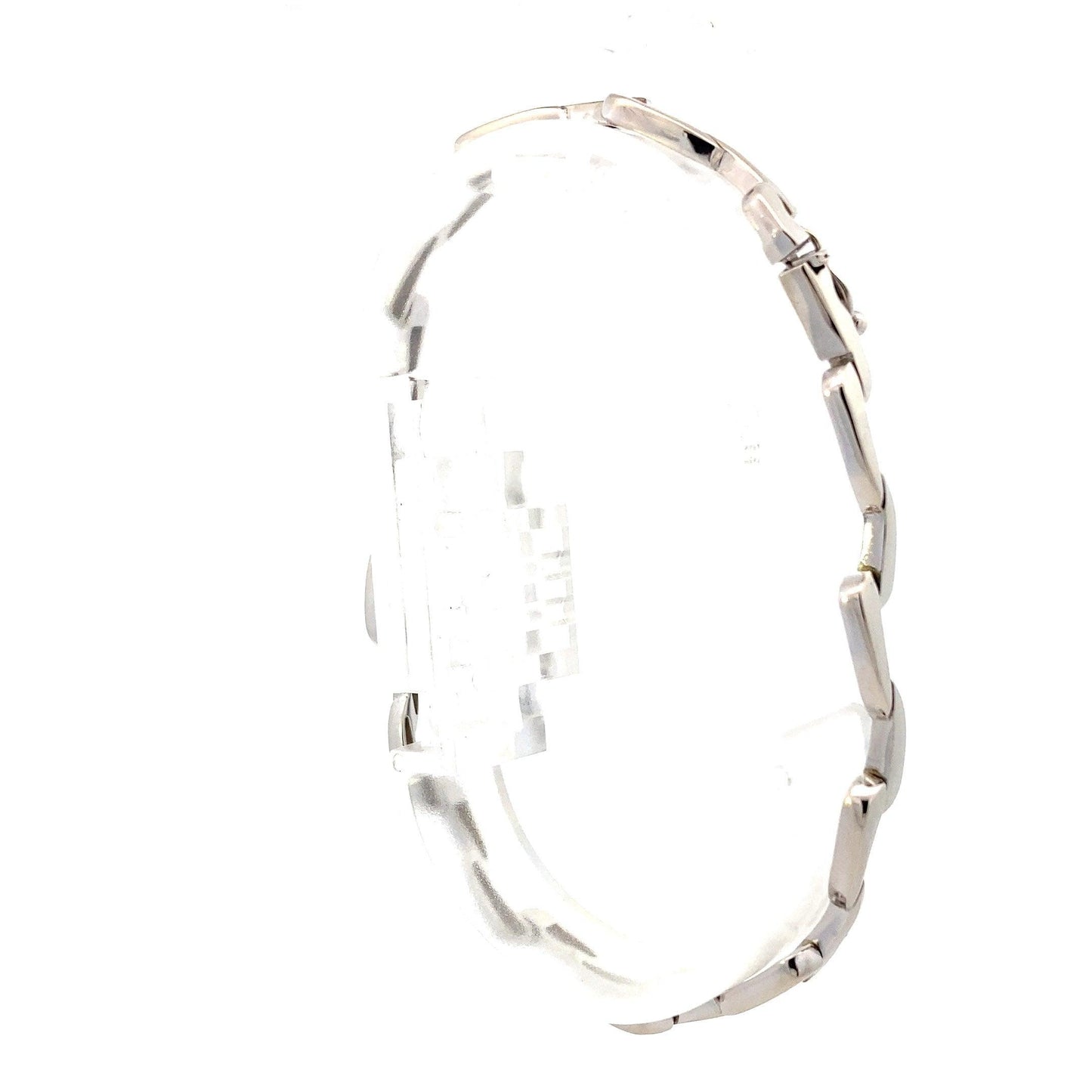 14K Yellow & White Gold Curved Bar Link Bracelet - ipawnishop.com