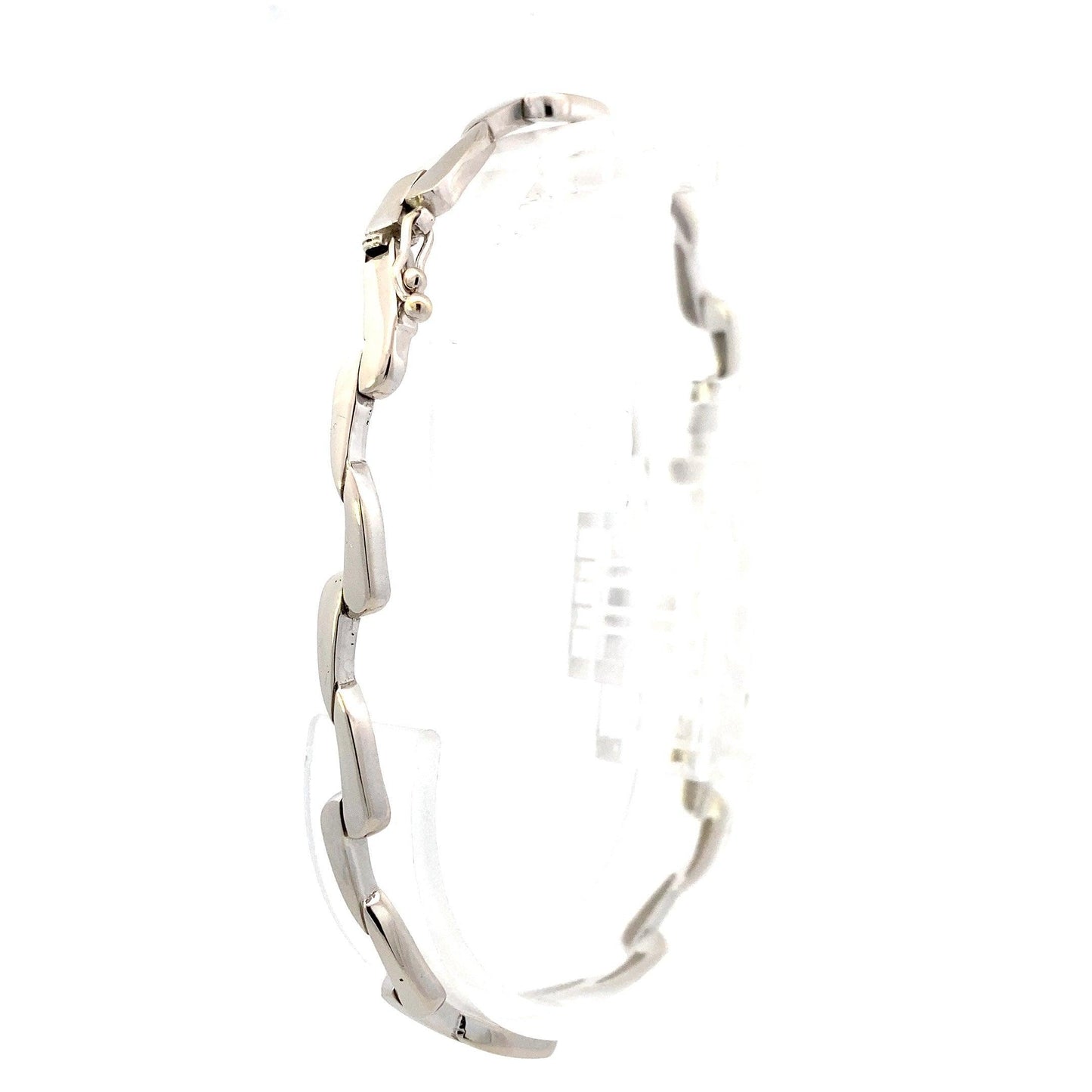 14K Yellow & White Gold Curved Bar Link Bracelet - ipawnishop.com