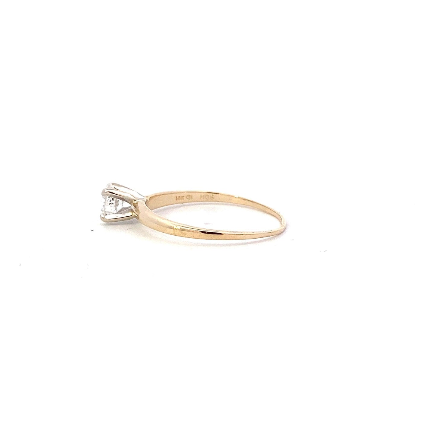 14K Yellow & White Gold Women's Diamond Solitaire Ring - 0.50ct - ipawnishop.com