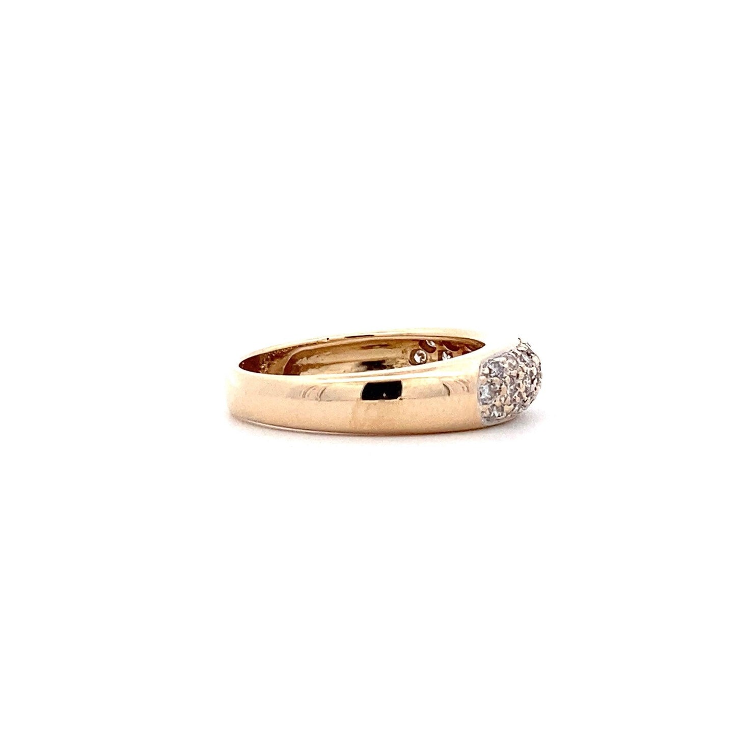 14K Yellow Gold Diamond Pave Ring - 0.41ct - ipawnishop.com