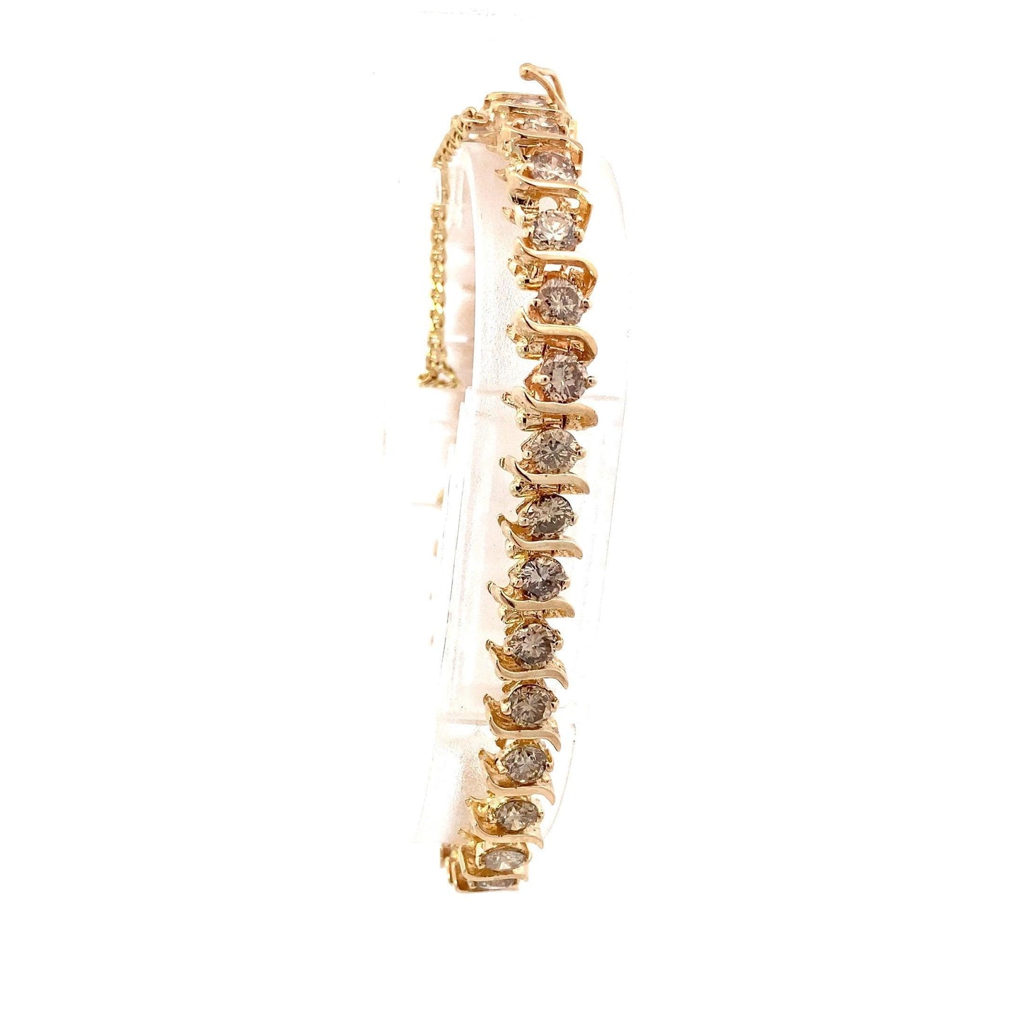 14K Yellow Gold Diamond Tennis Bracelet - 6.60ct - ipawnishop.com