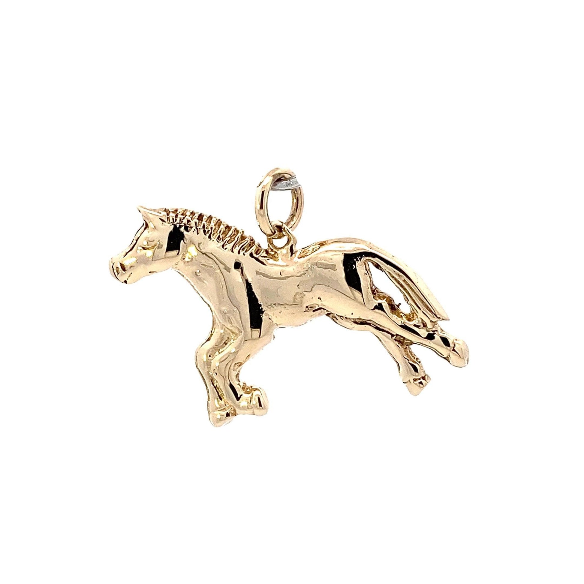 14K Yellow Gold Horse Pendant - ipawnishop.com