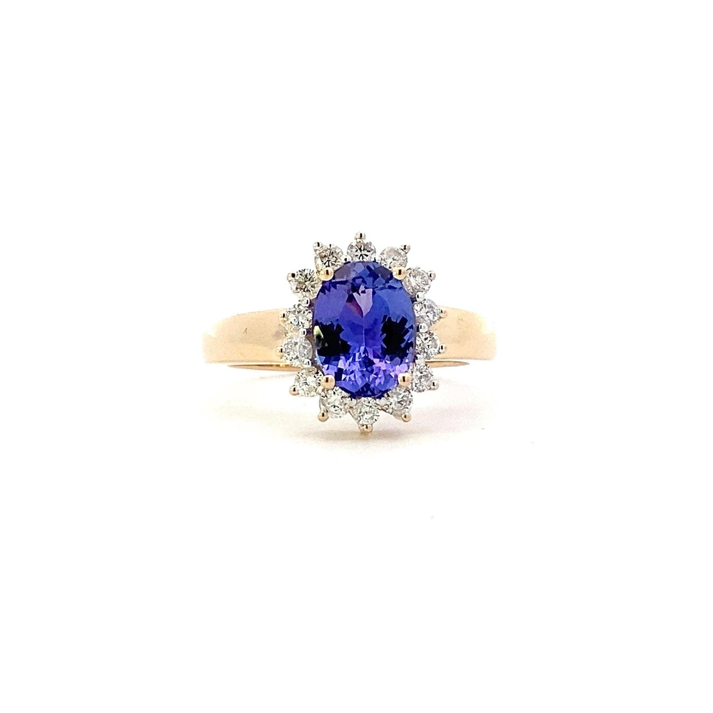 14K Yellow Gold Tanzanite Women's Diamond Ring - 0.51ct - ipawnishop.com