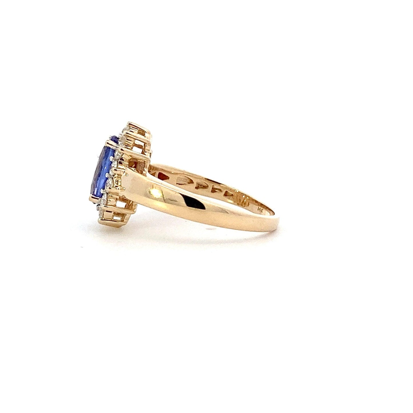 14K Yellow Gold Tanzanite Women's Diamond Ring - 0.51ct - ipawnishop.com