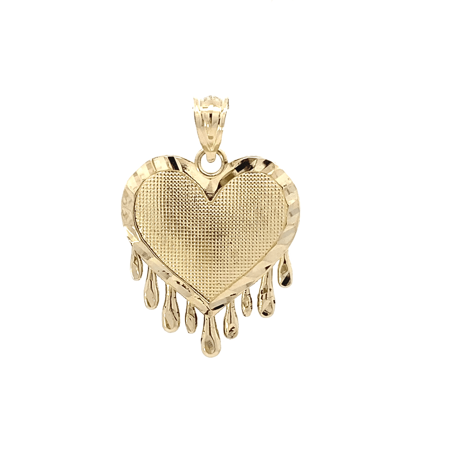 10K Yellow Gold Dripping Heart Pendant