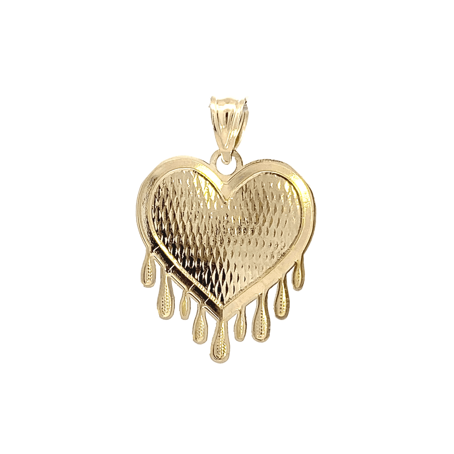 10K Yellow Gold Dripping Heart Pendant