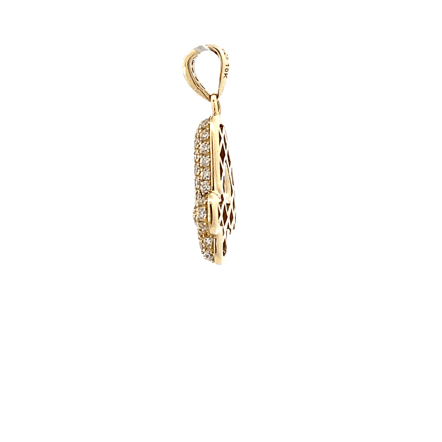 10K Yellow Gold Number 4 CZ Pendant