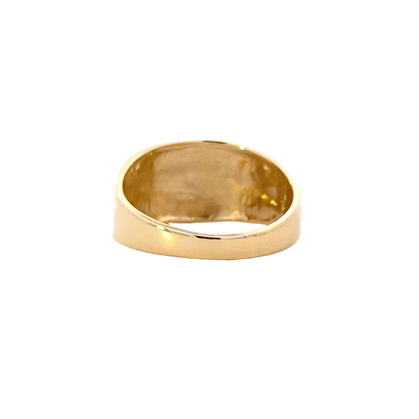 14K Yellow Gold Center Nugget Design Ring
