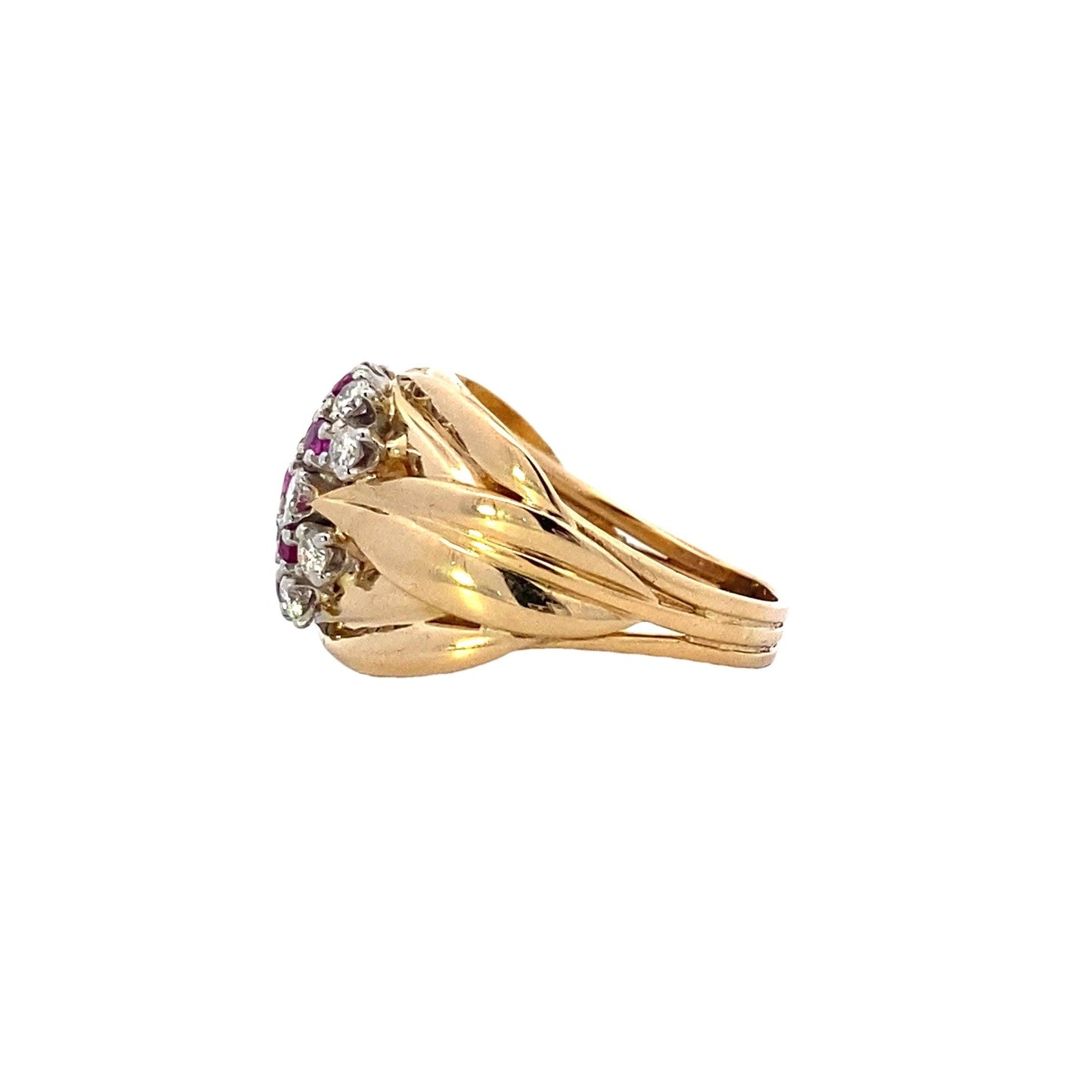 10K Yellow Gold Diamond & Ruby Ring - 0.60ct