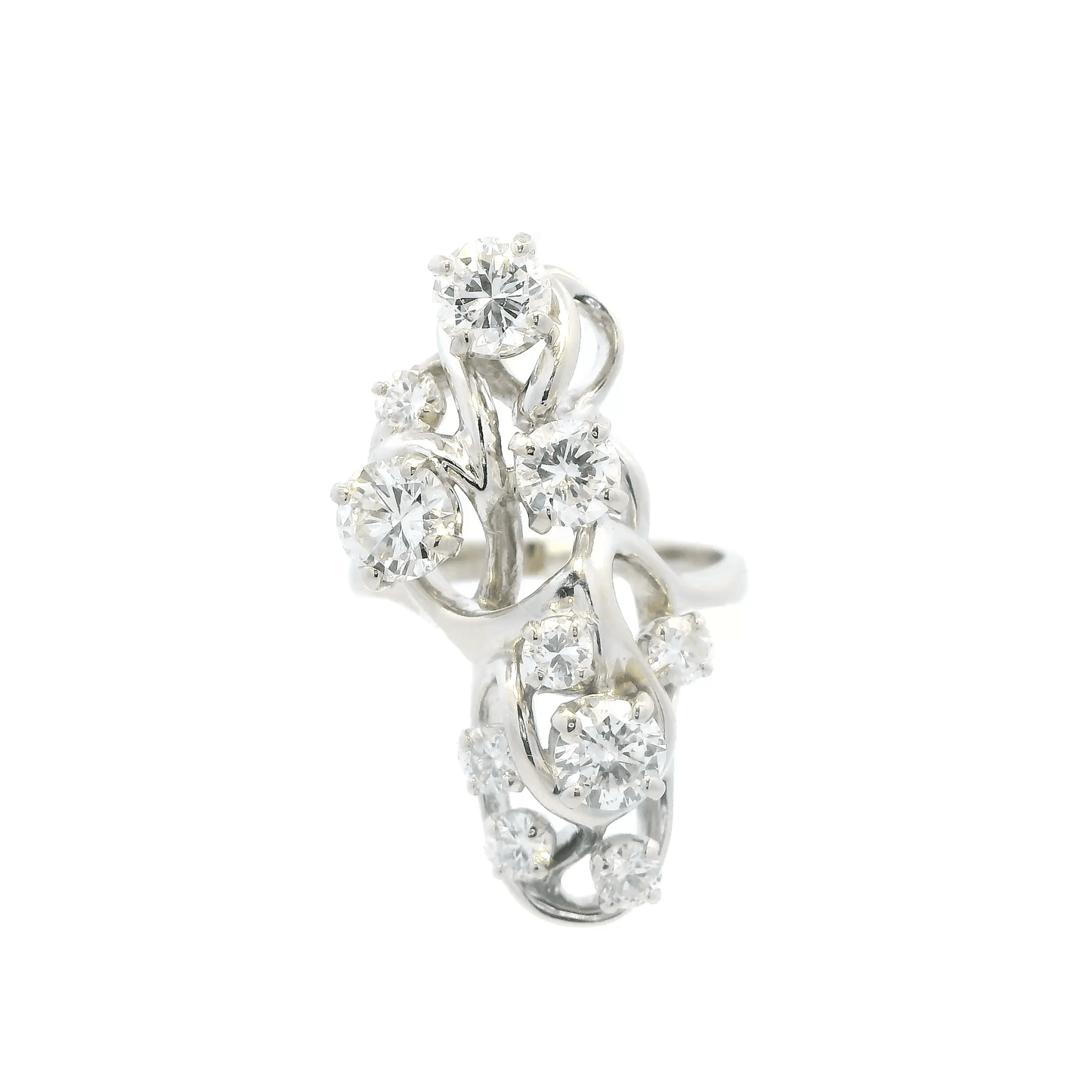 14K White Gold Women's Diamond Ring - 2.30ct