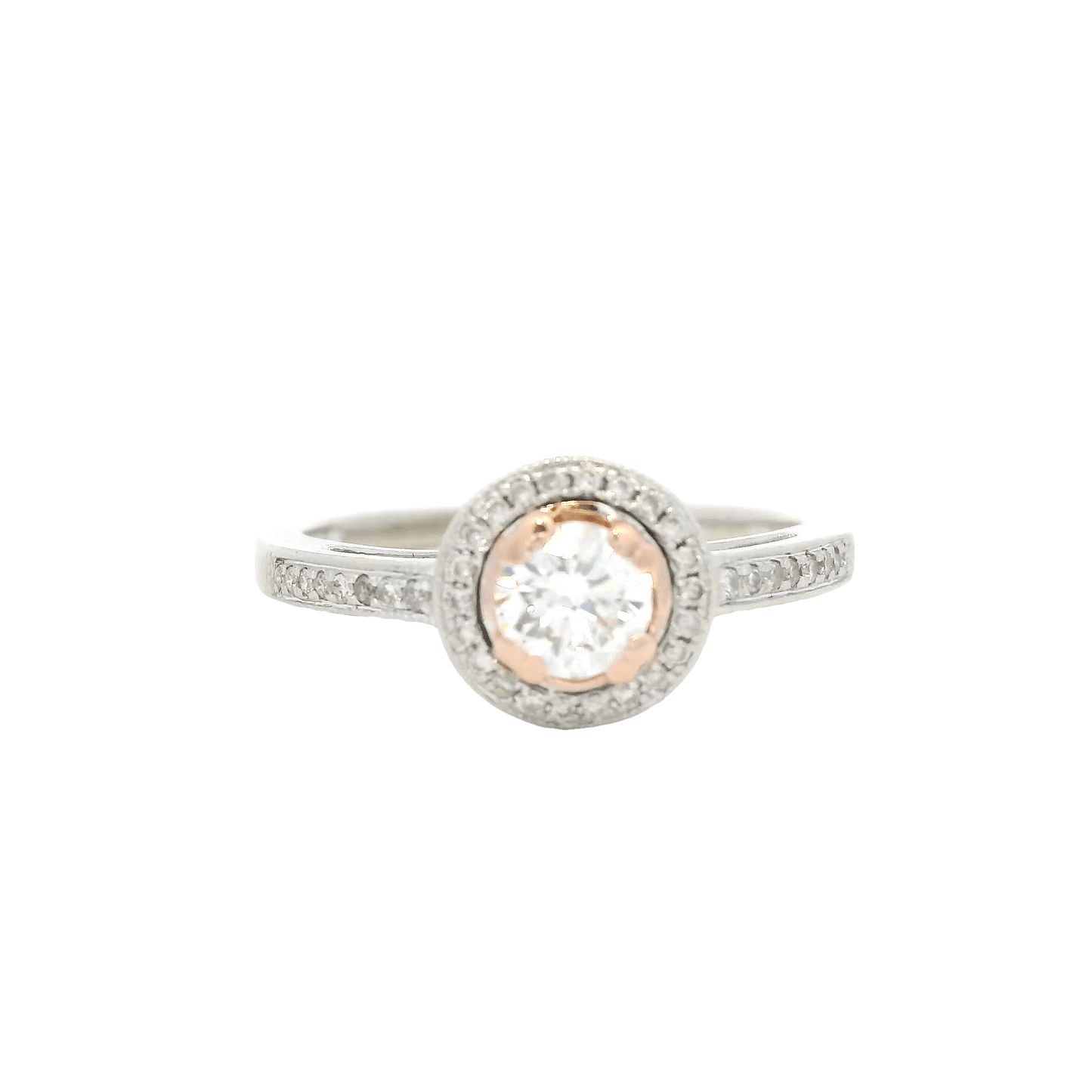 14K White & Rose Gold Women's Diamond Ring - 0.40ct