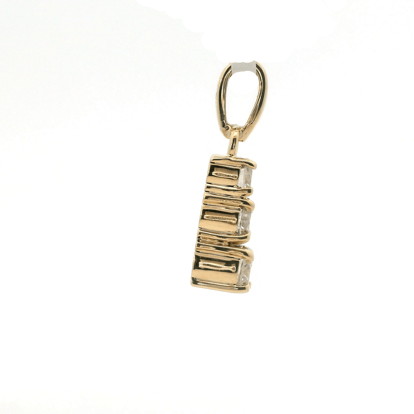 14K Yellow Gold Diamond Journey Pendant - 0.95ct