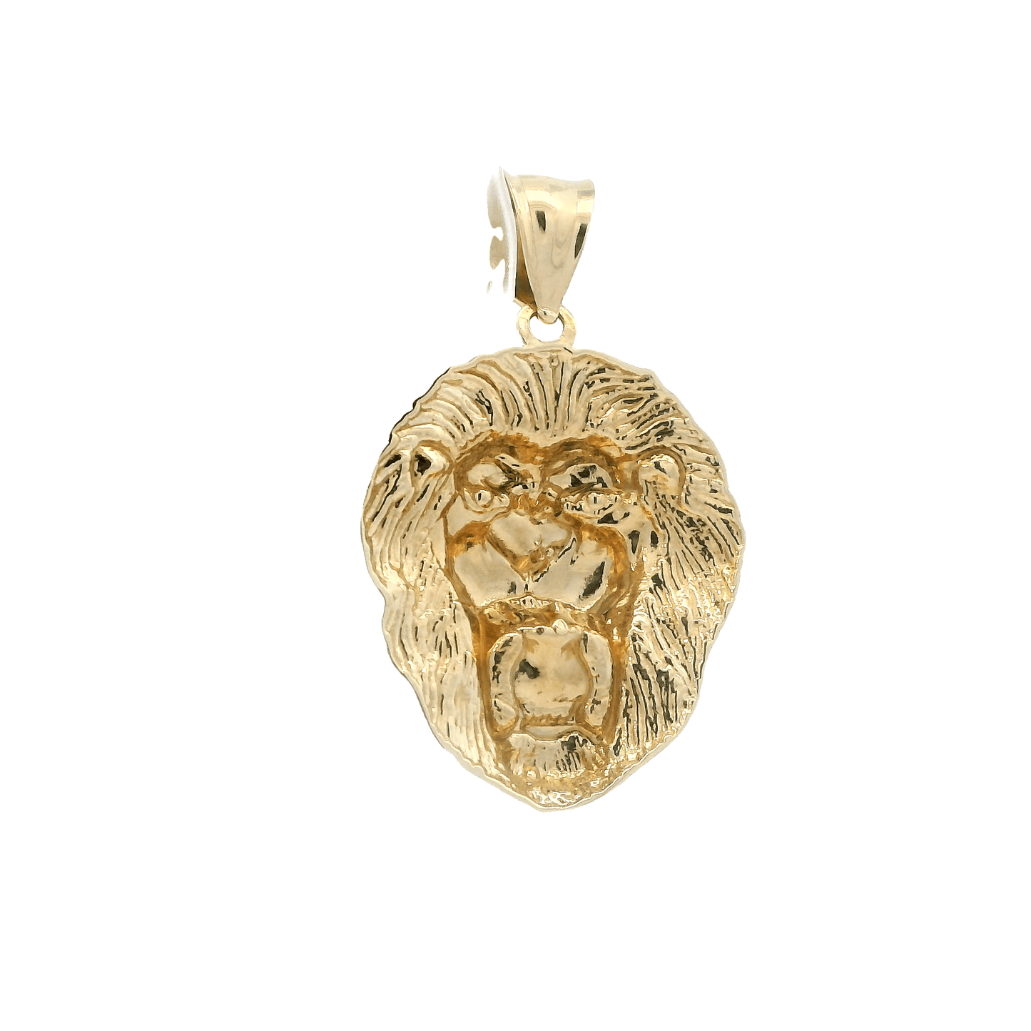10K Yellow Gold Lion Head Pendant