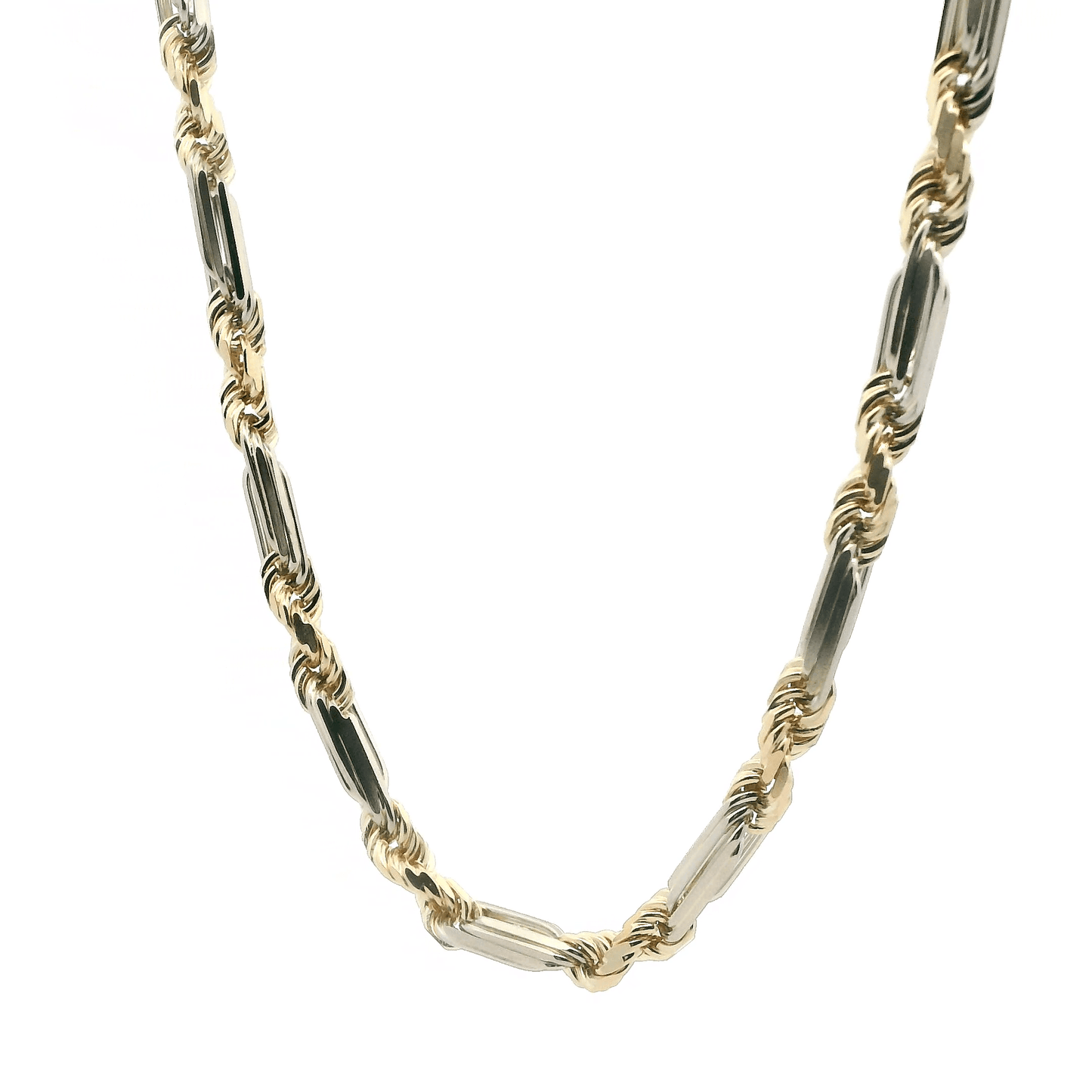 14K Yellow And White Gold Figarope Chain