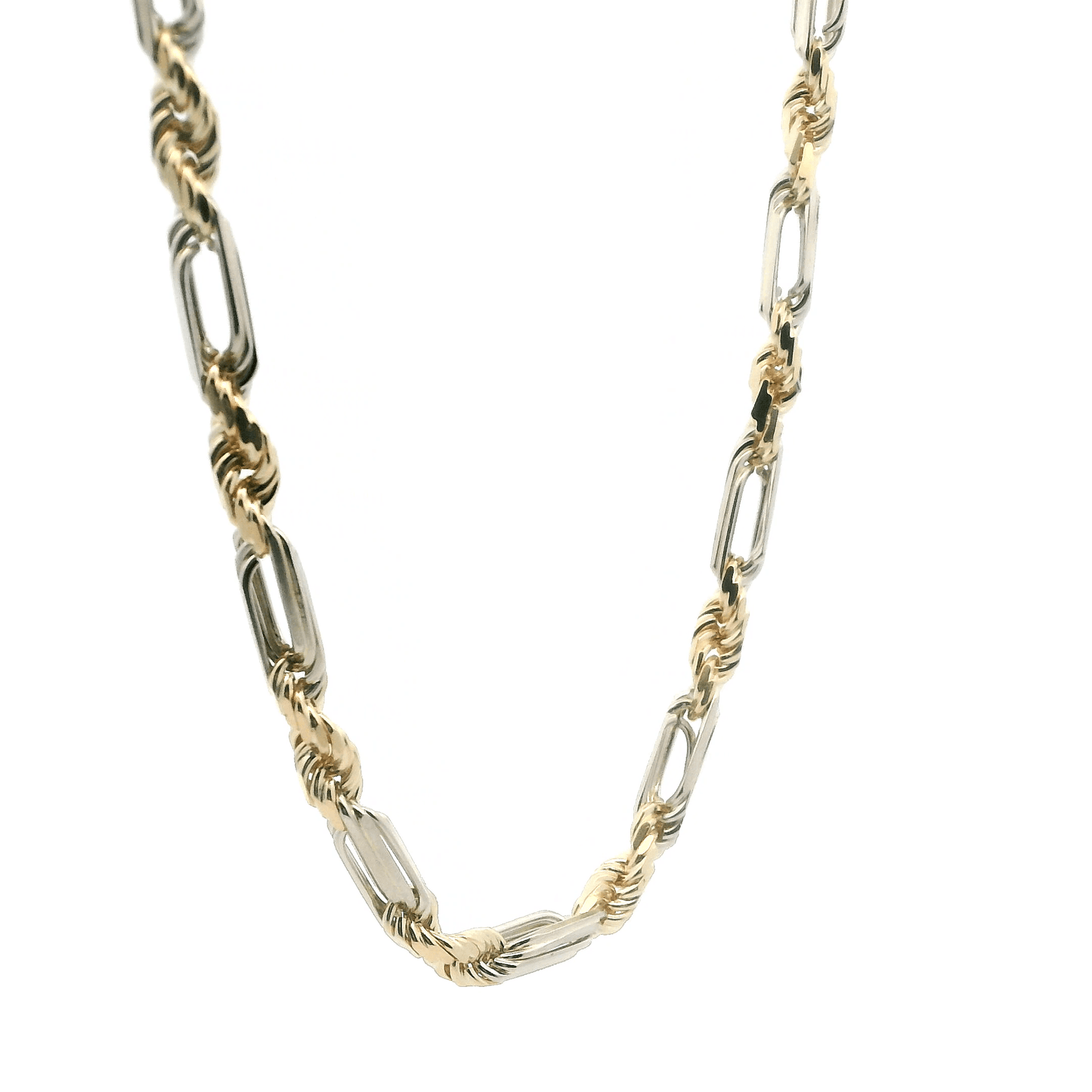 14K Yellow And White Gold Figarope Chain