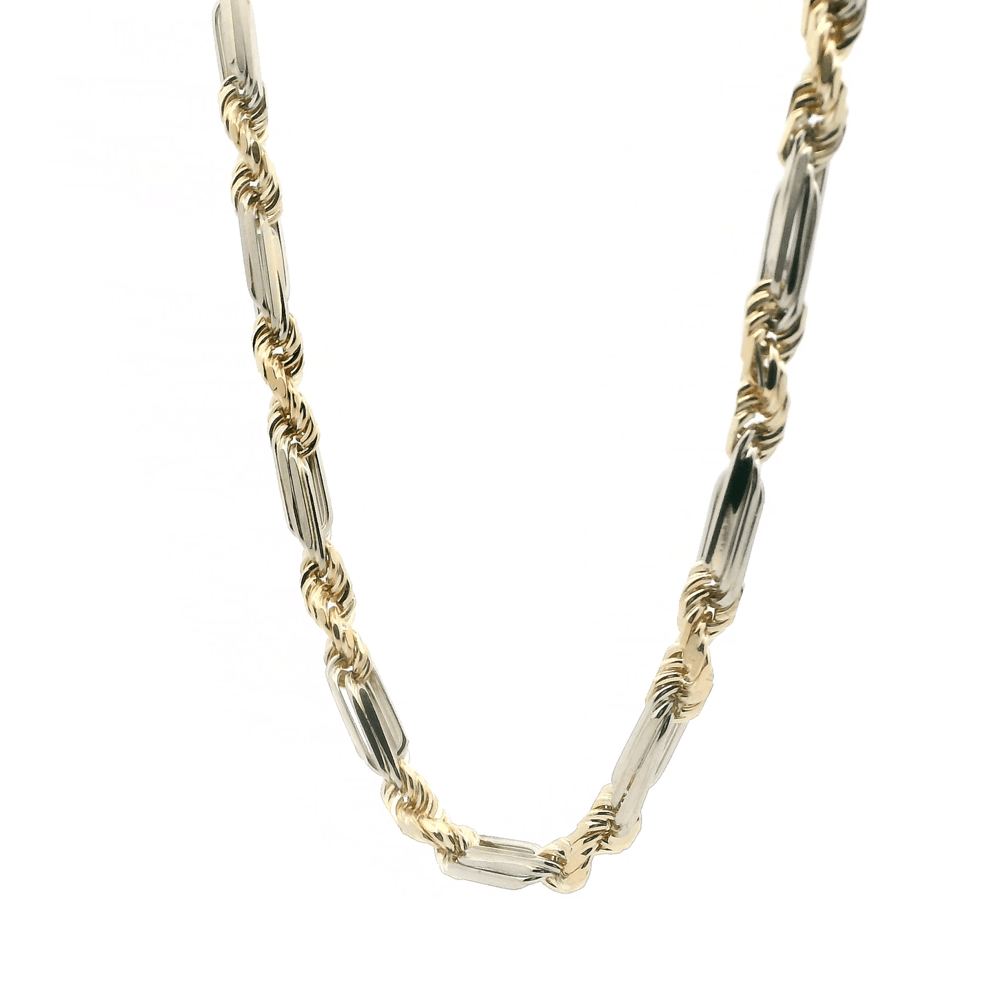 14K Yellow And White Gold Figarope Chain