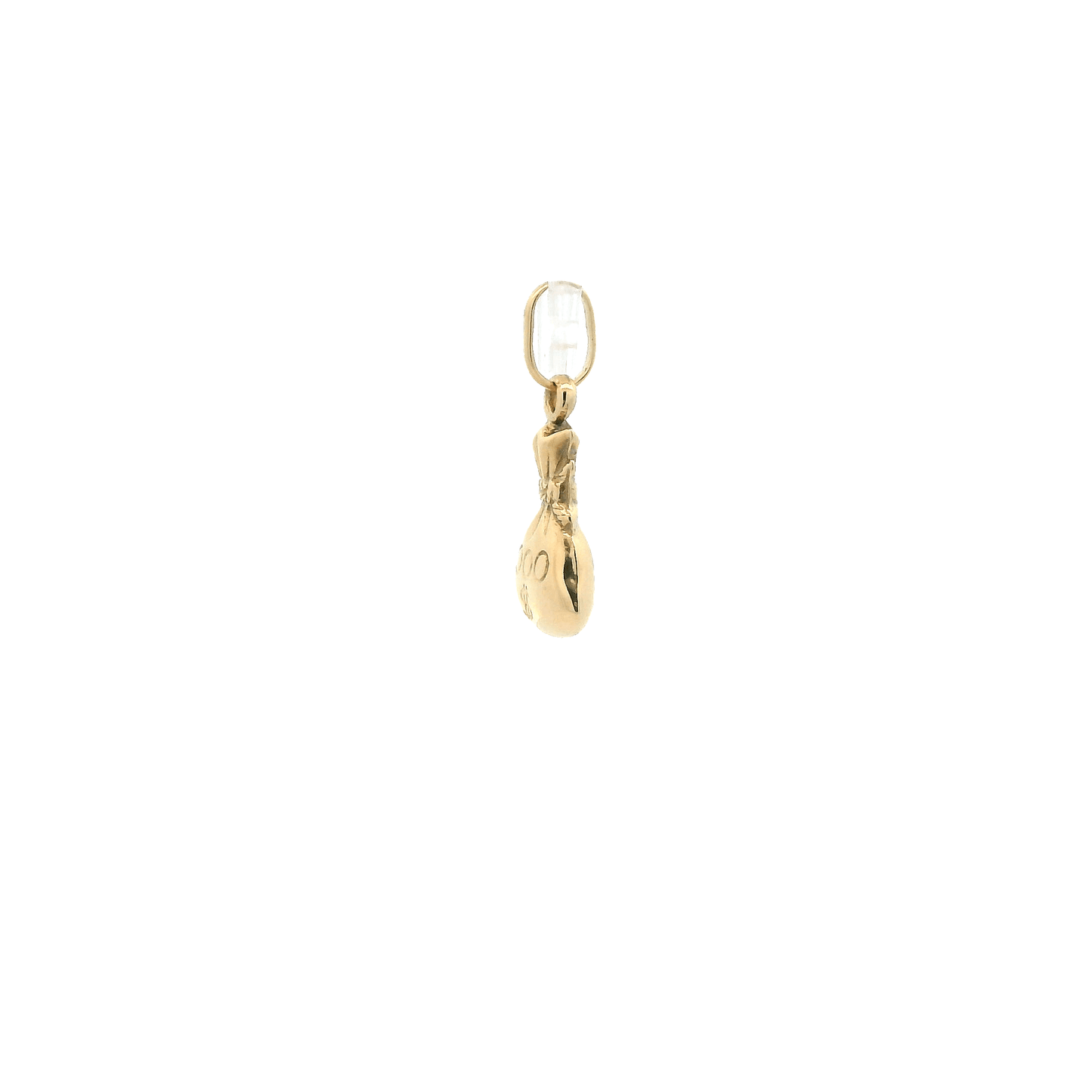 18K Yellow Gold "1000$" Money Bag Pendent
