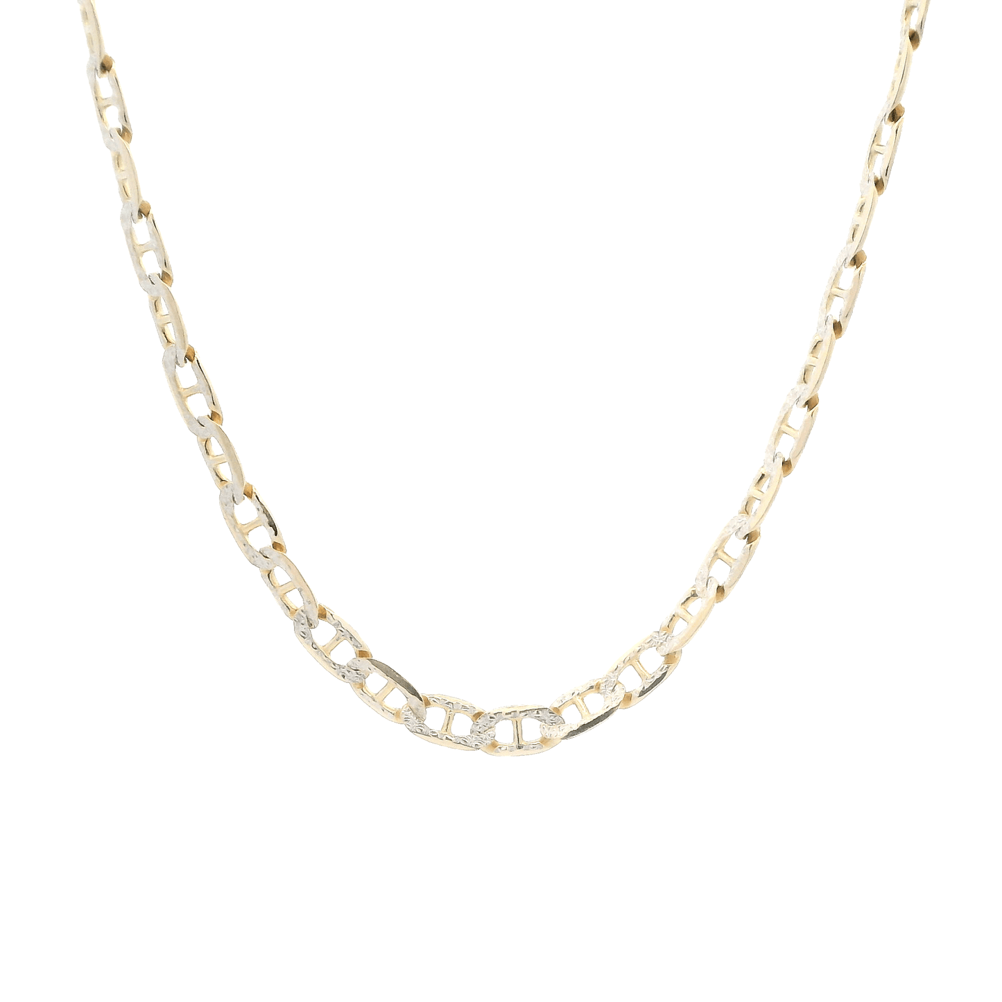 14K Yellow Gold Diamond Cut Mariner Chain