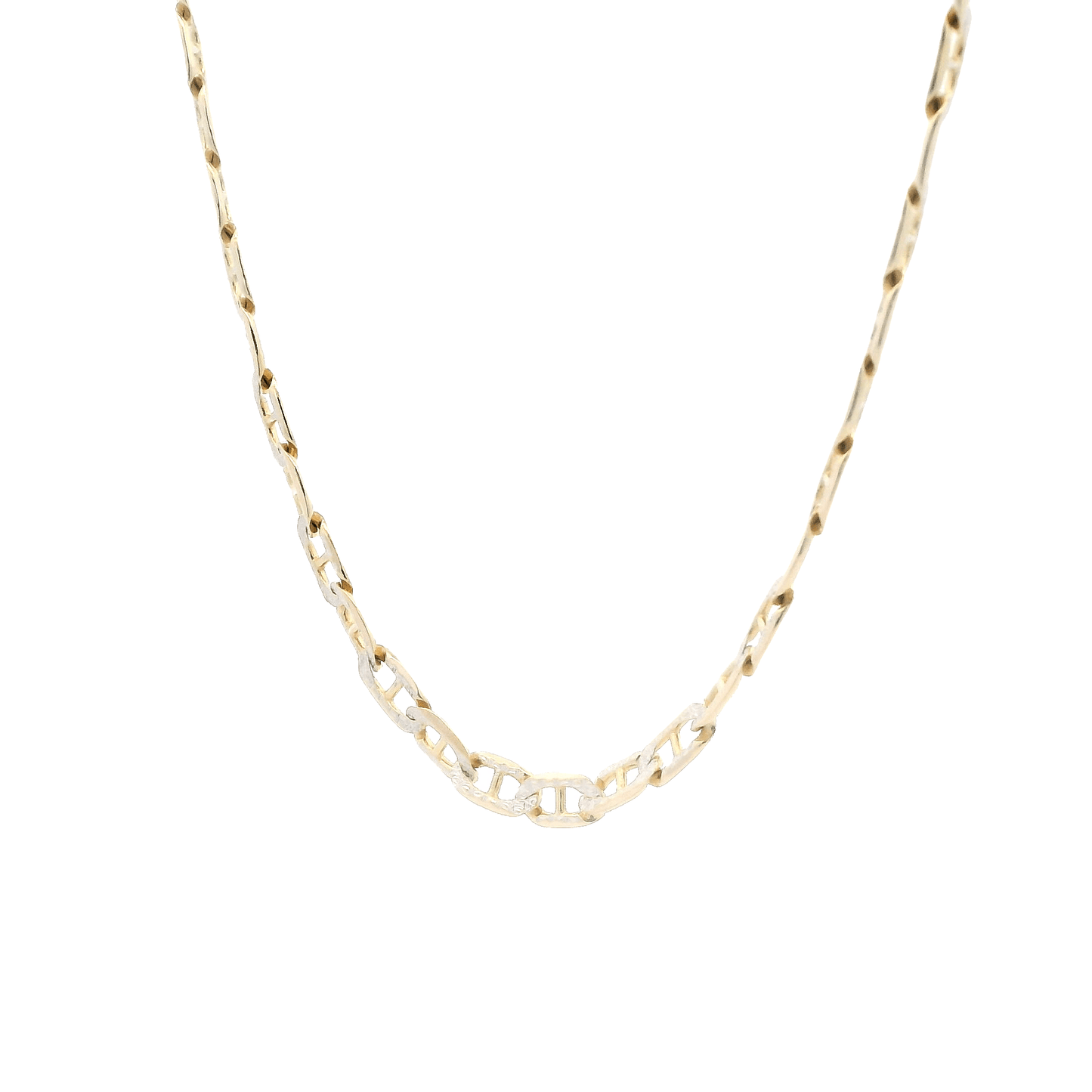 14K Yellow Gold Diamond Cut Mariner Chain