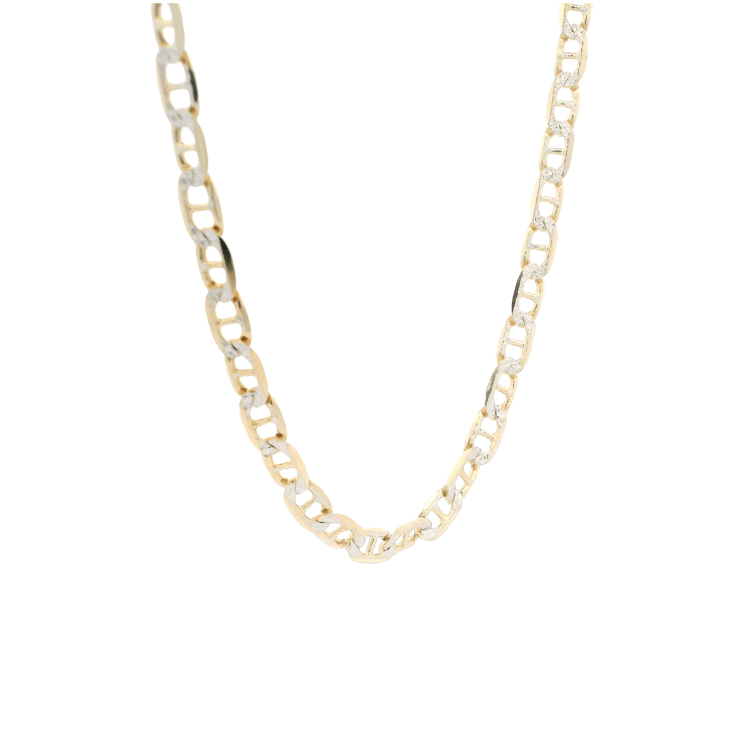 14K Yellow Gold Diamond Cut Mariner Chain
