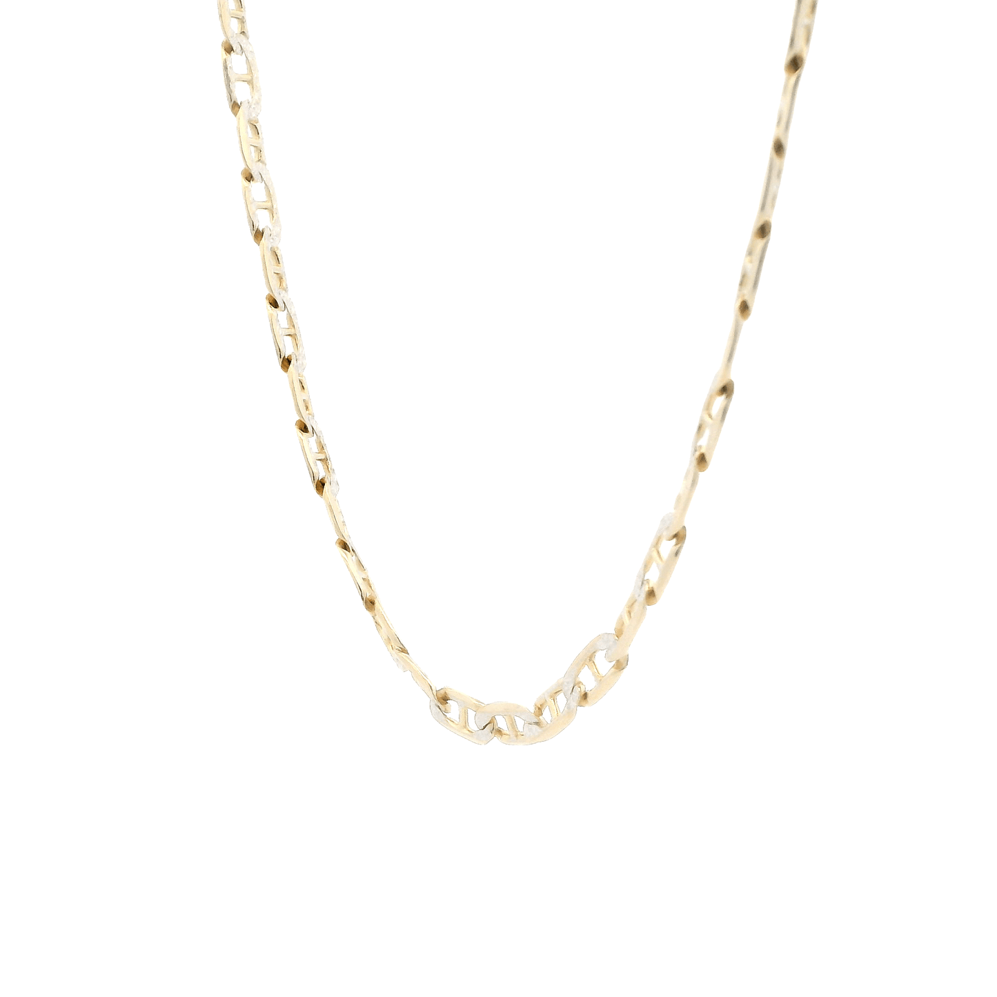 14K Yellow Gold Diamond Cut Mariner Chain