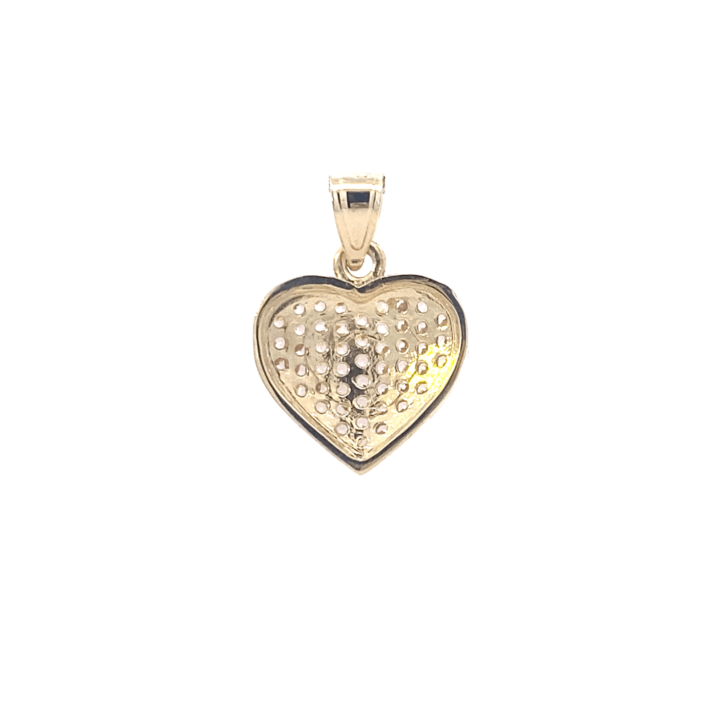 10K Yellow Gold Pink CZ Heart Pendant
