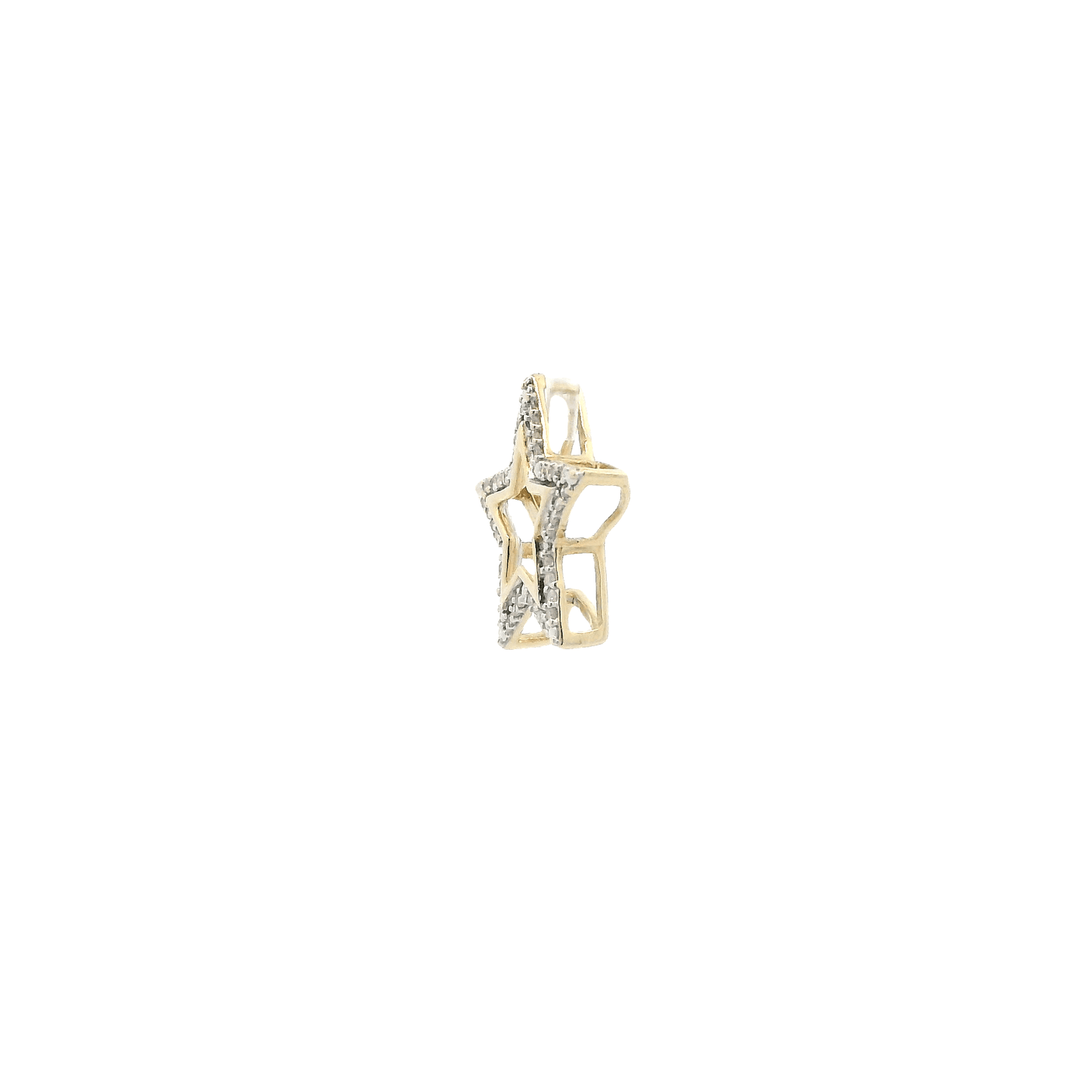 10K Yellow Gold And Diamond Star Pendent - 0.05ct