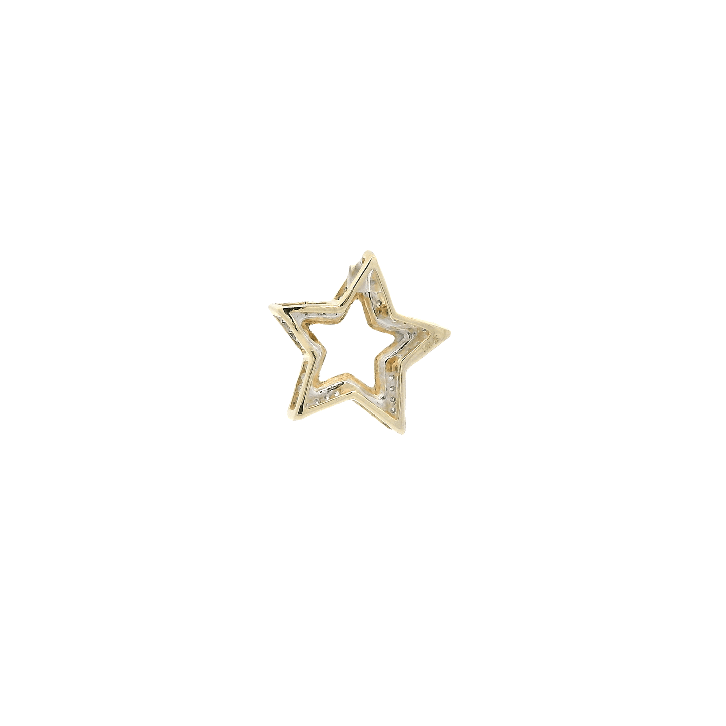 10K Yellow Gold And Diamond Star Pendent - 0.05ct