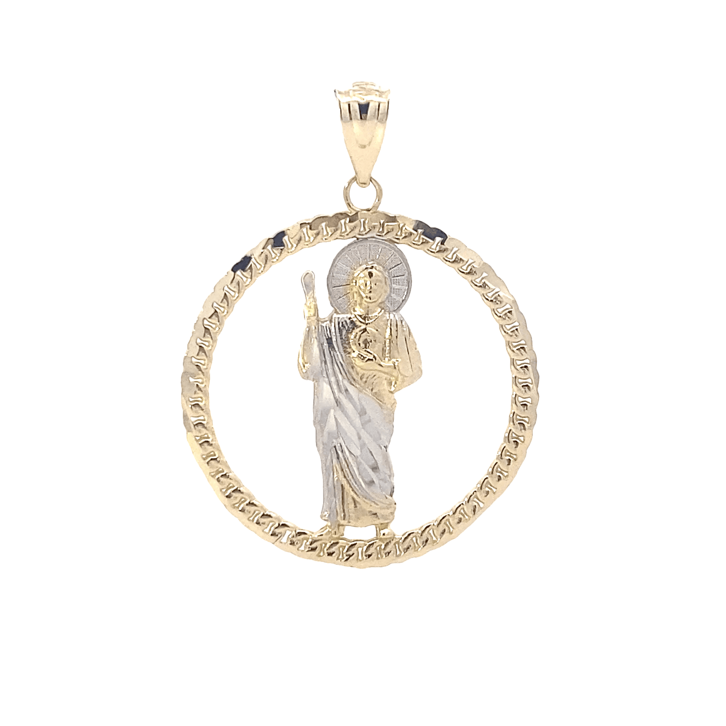 14K Yellow & White Gold Religious Standing Figure Pendant
