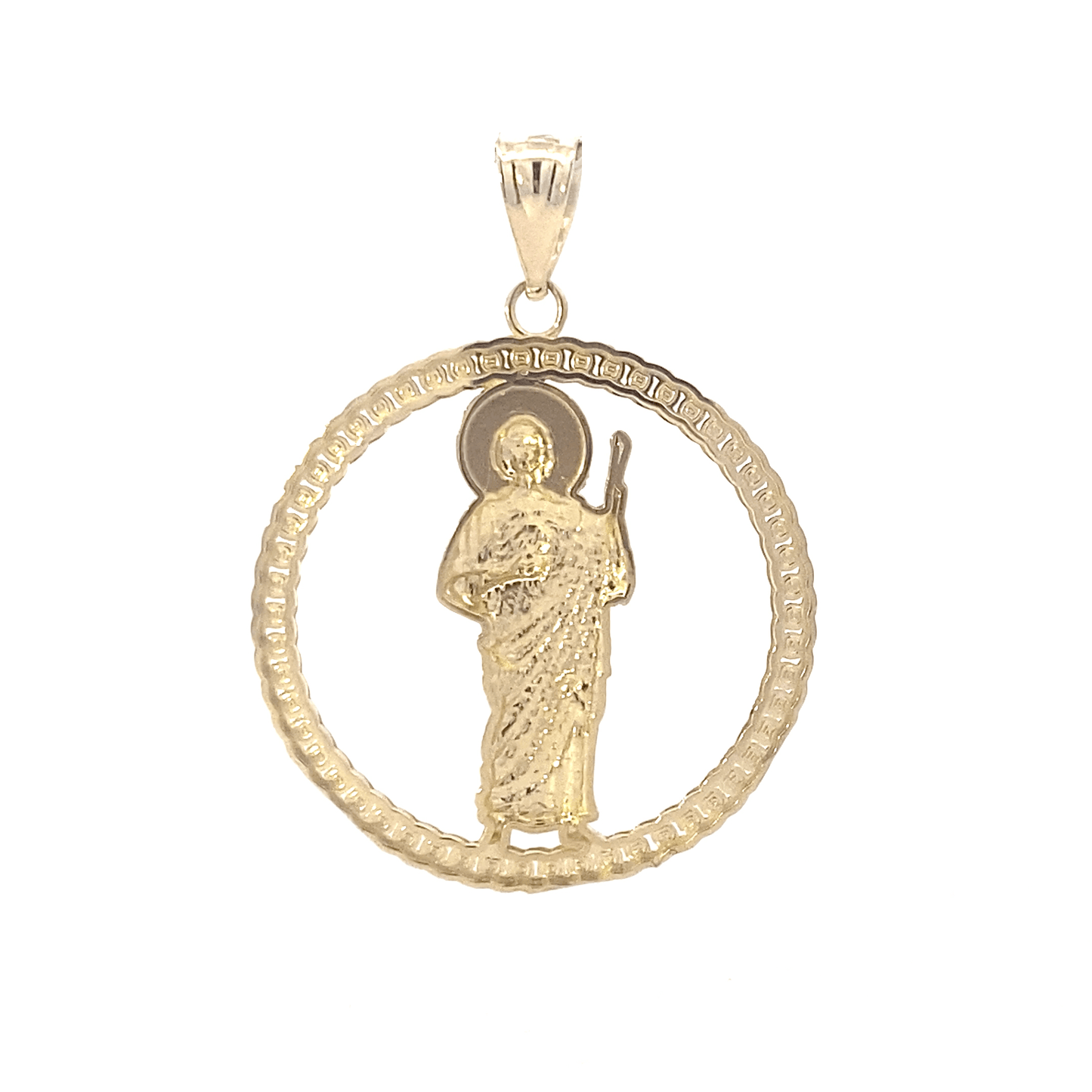 14K Yellow & White Gold Religious Standing Figure Pendant