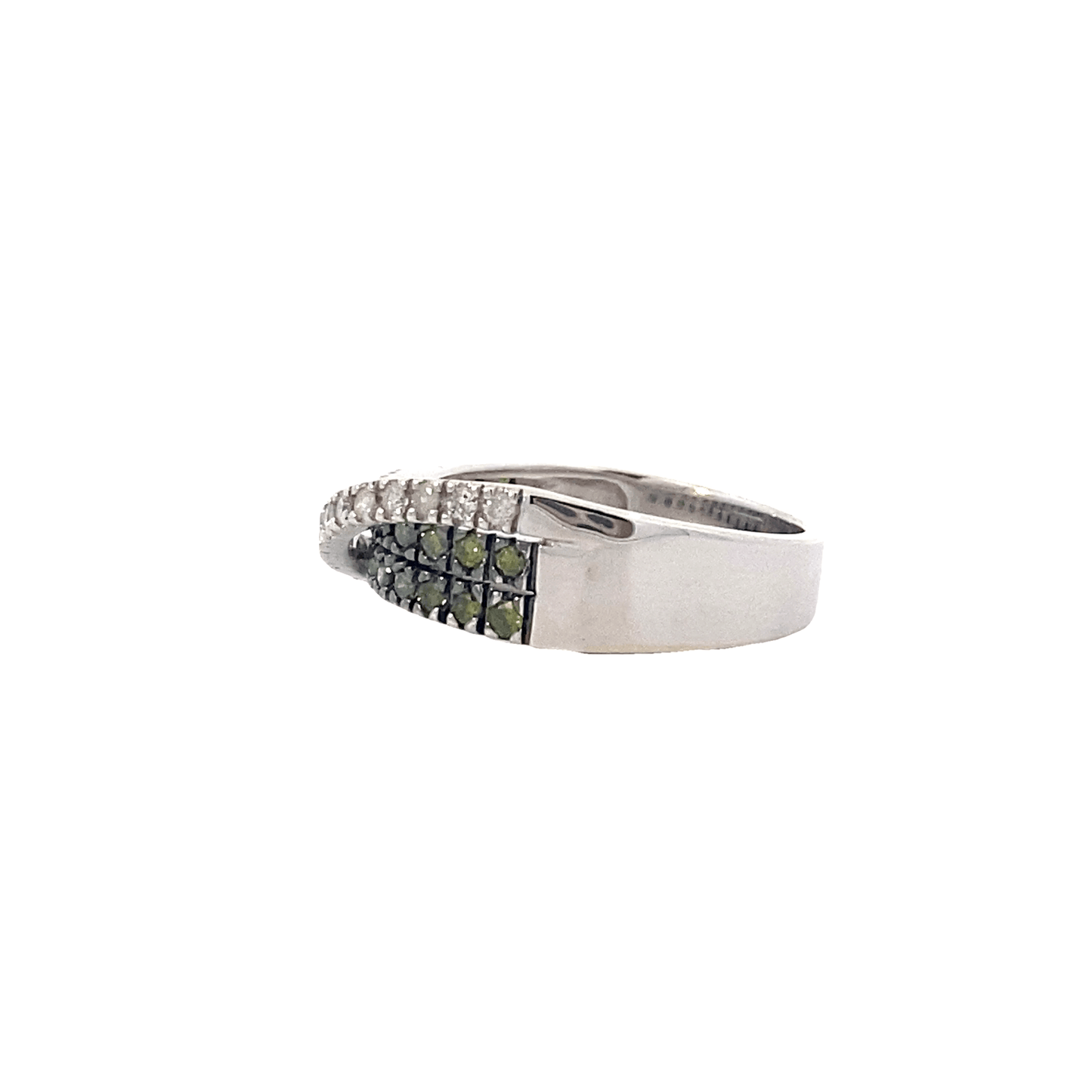 14K White Gold Irradiated Green Diamond Ring -0.57ct