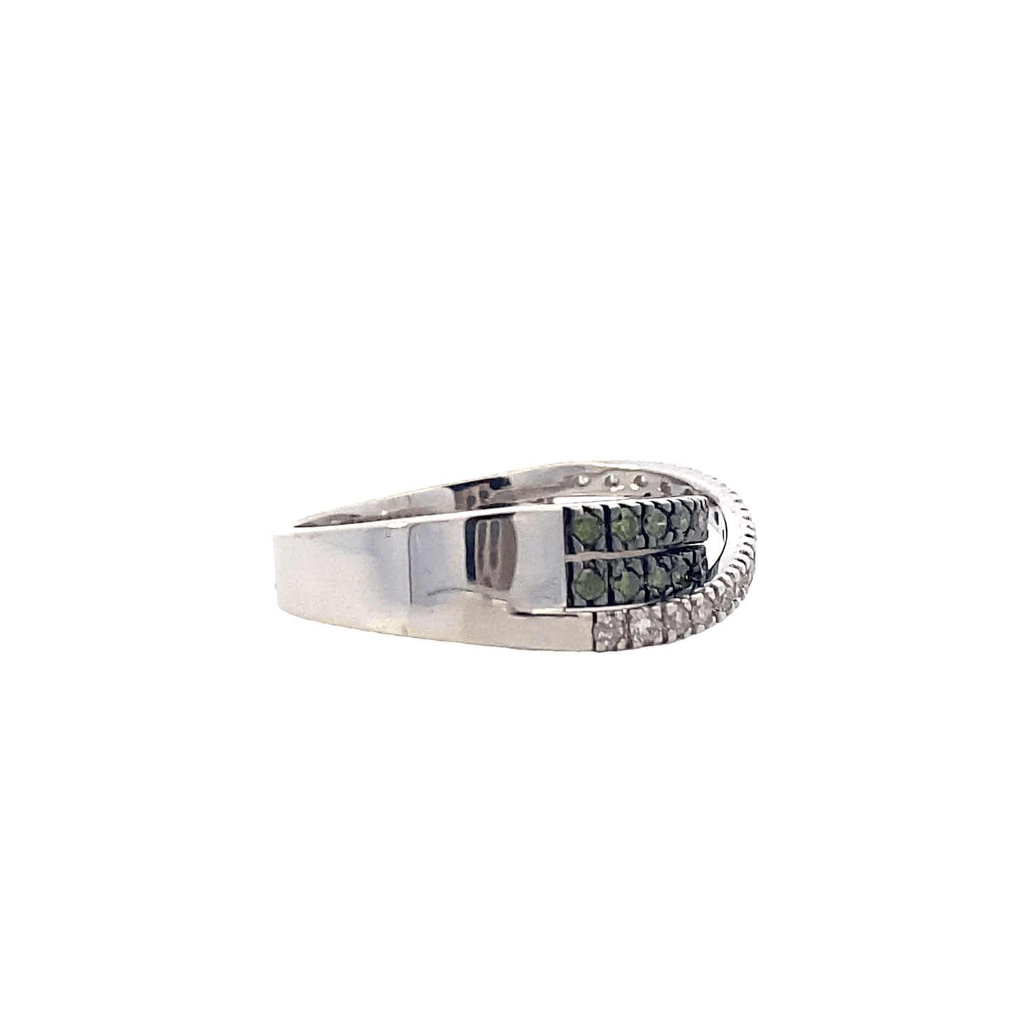 14K White Gold Irradiated Green Diamond Ring -0.57ct