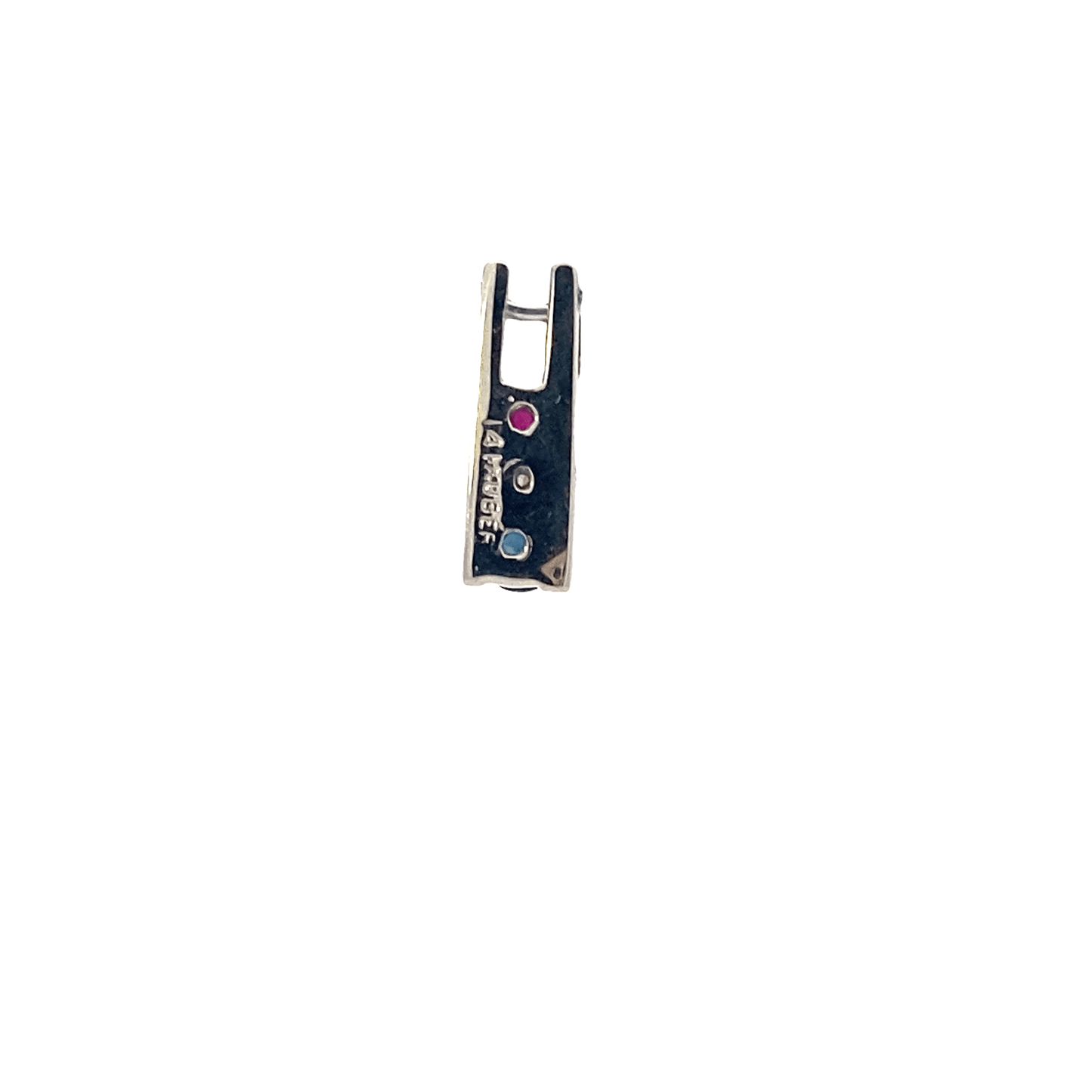 14K White Gold Ruby Sapphire And Diamond Pendant - 0.10ct