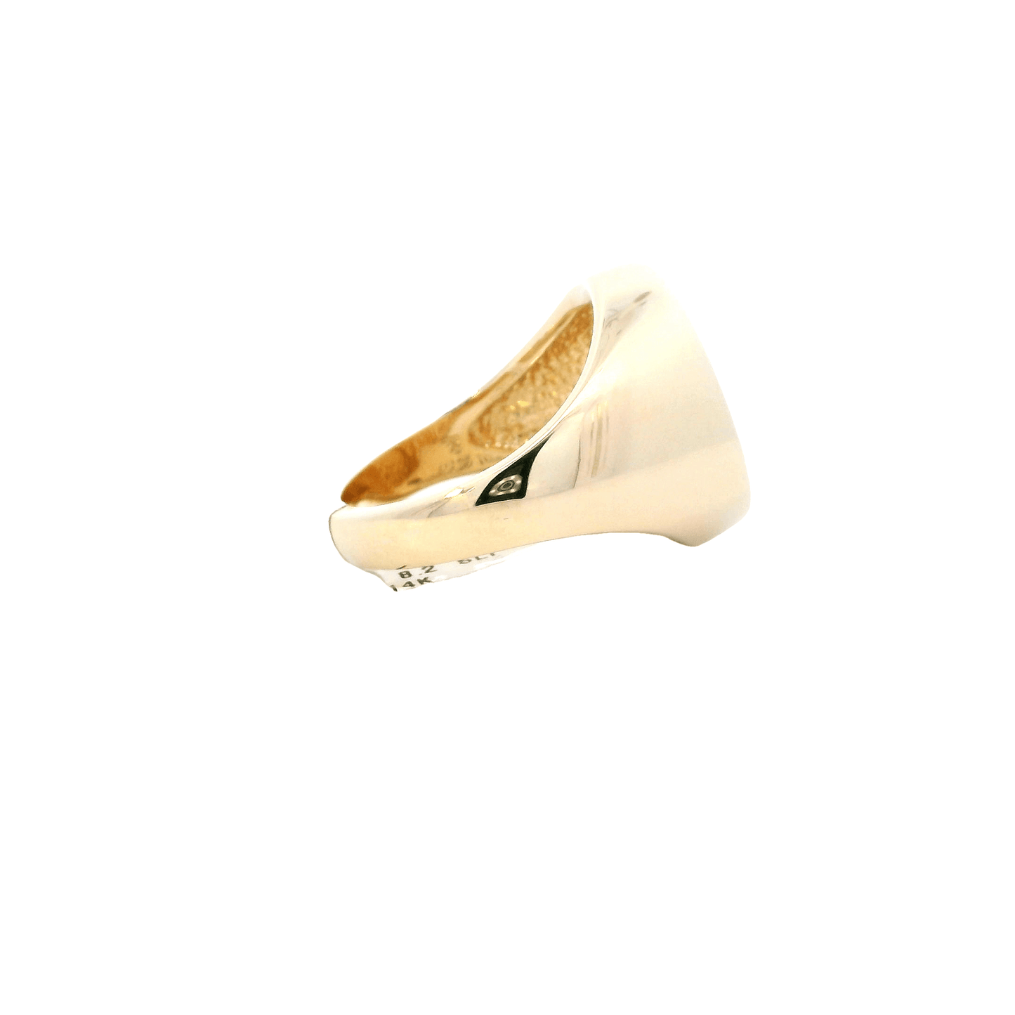 14K Yellow Gold Diamond Oval Mens Ring - 0.17ct