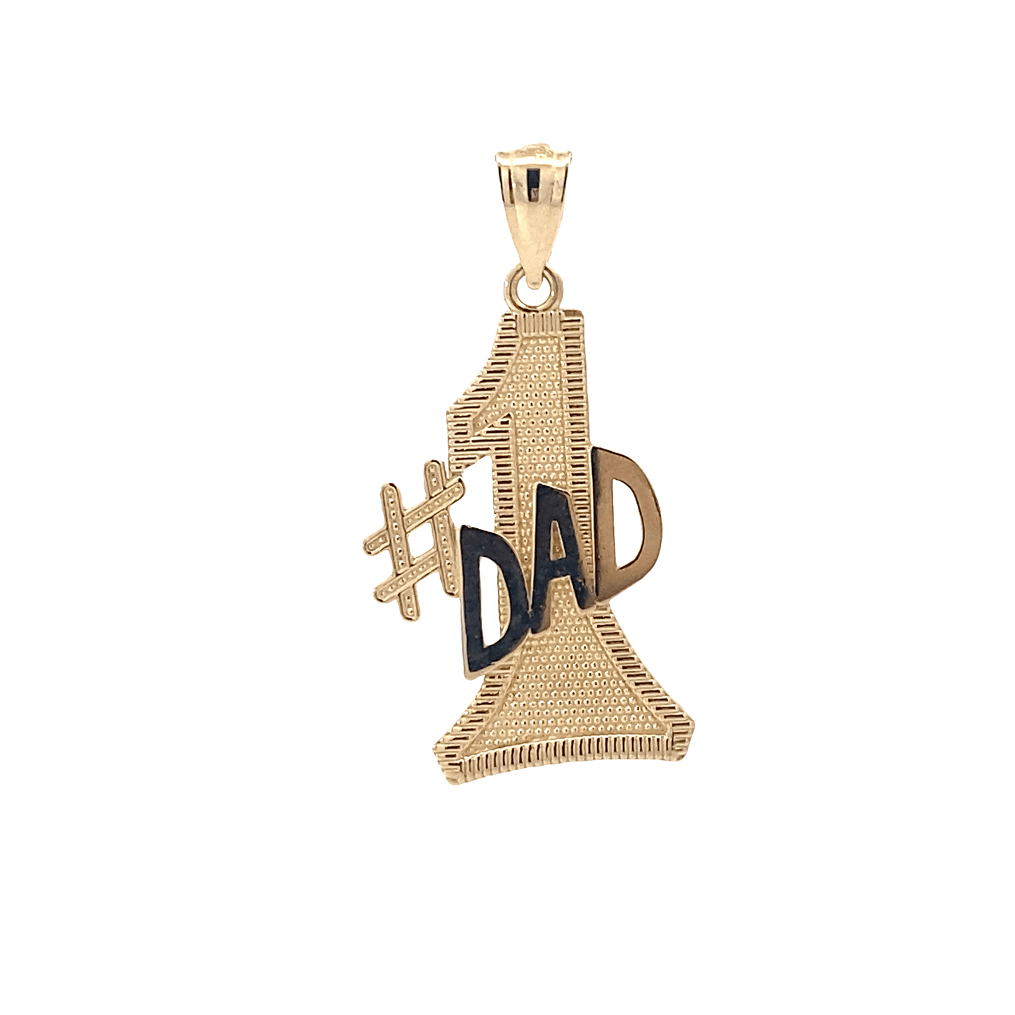 14K Yellow Gold "#1" Dad Pendant