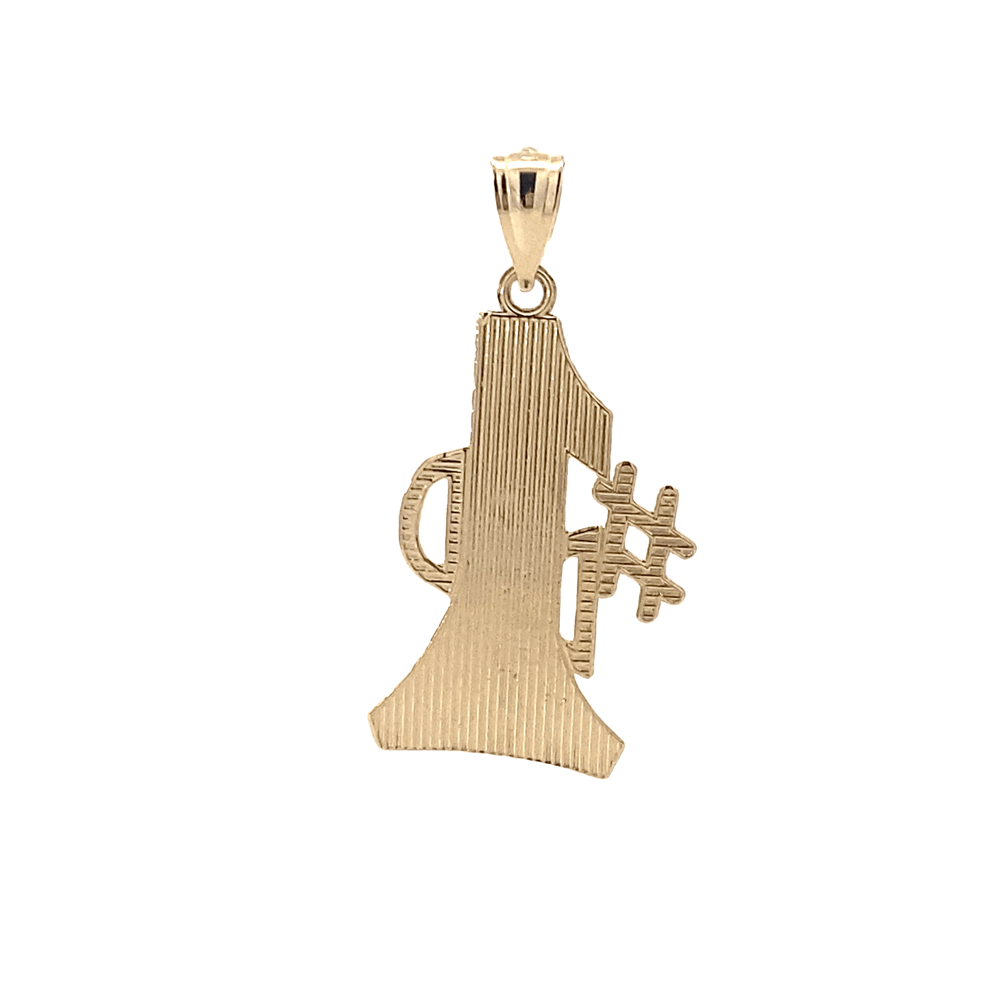 14K Yellow Gold "#1" Dad Pendant
