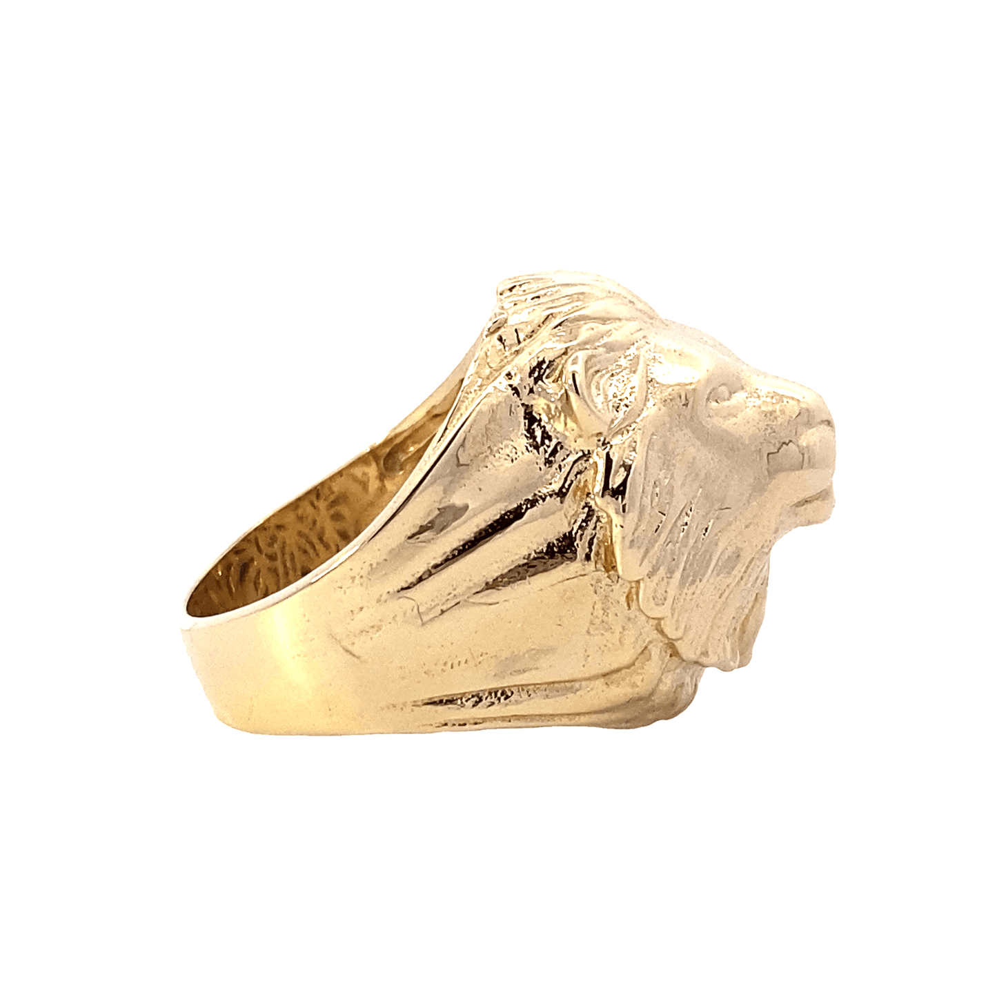 14K Yellow Gold Lion Head Ring